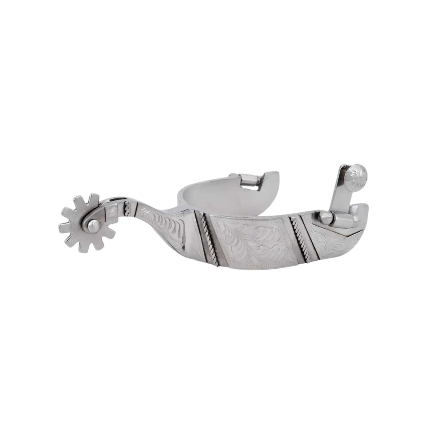Spurs per cavallo con decorazione incisa Metalab FG Reining Show
