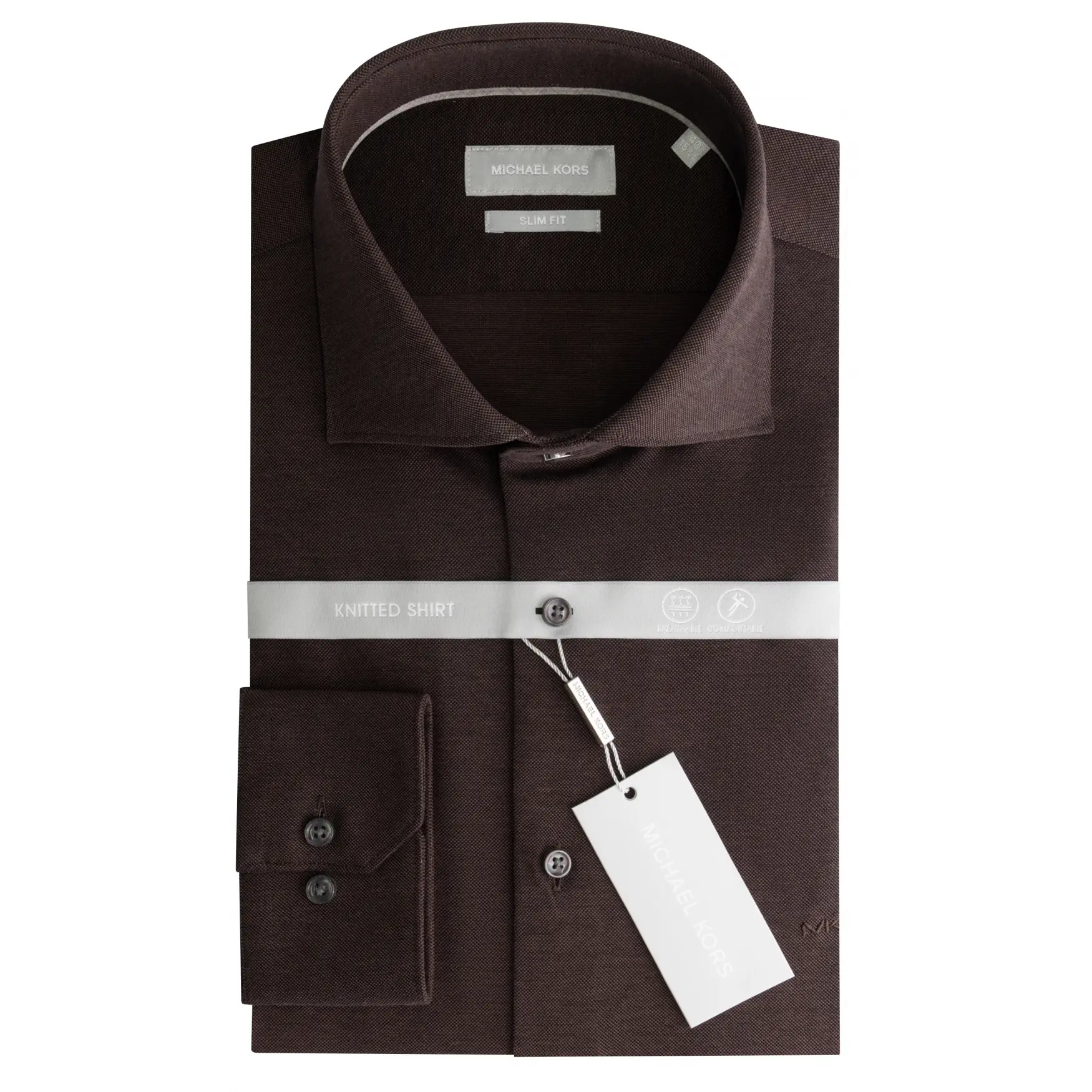 Camicia slim in piqué Michael Kors Solid