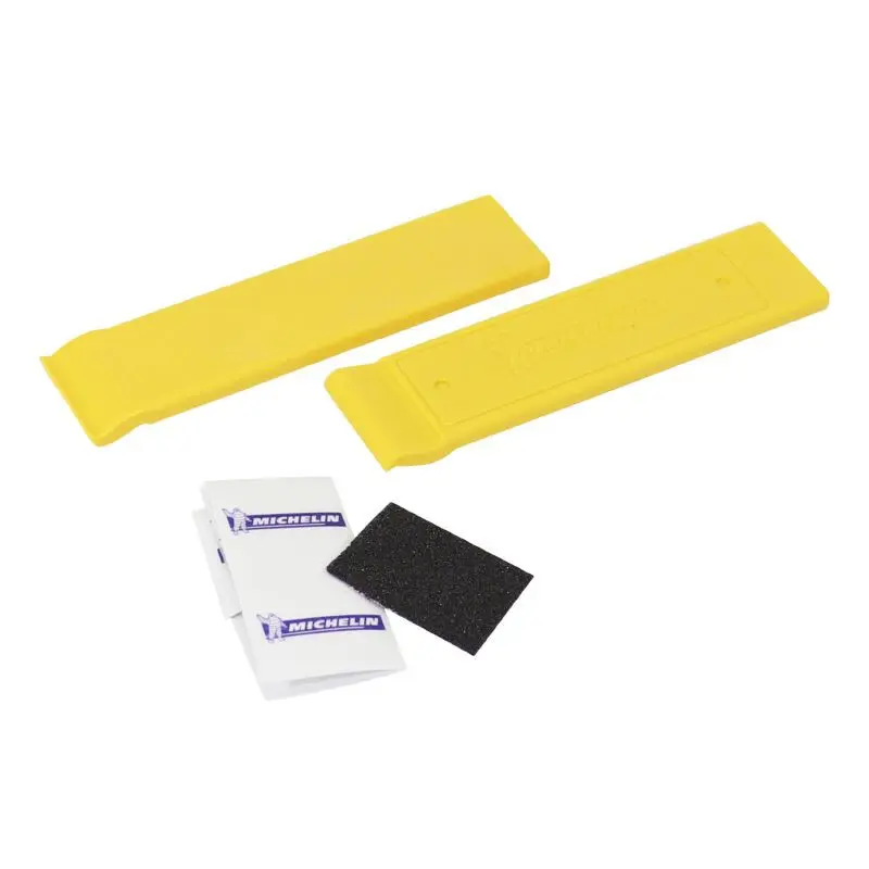 Kit de réparation chambre à air 2 demontes pneus - 6 rustines autocollantes - 1 grattoir Michelin Universel