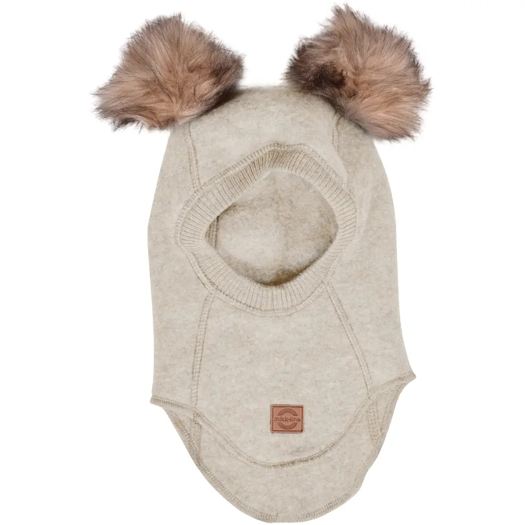 Cagoule intégral en laine avec pompon bébé Mikk-Line