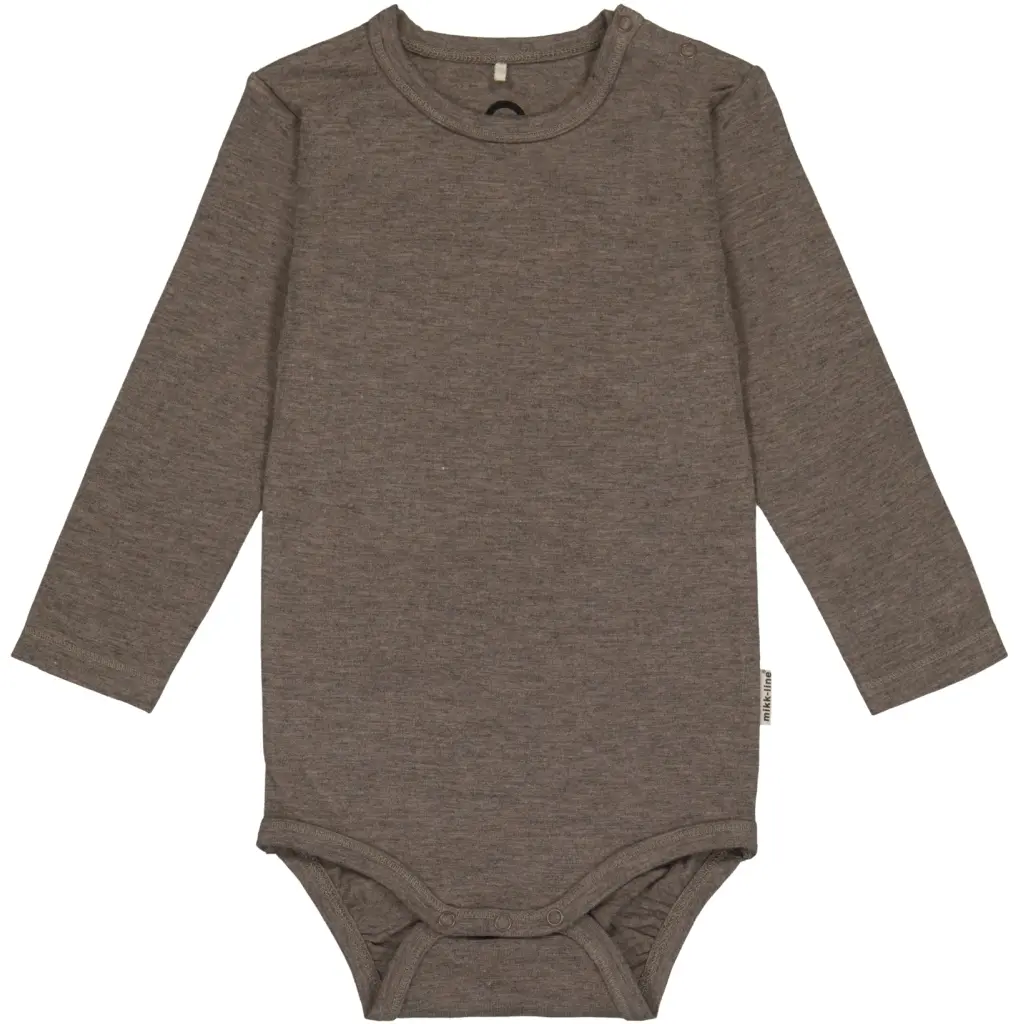Body manches longues en laine/bambou bébé Mikk-Line