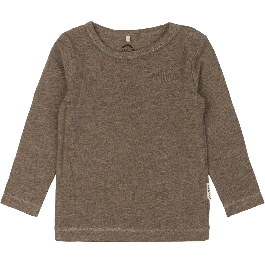 T-shirt à manches longues en laine et bambou bébé Mikk-Line