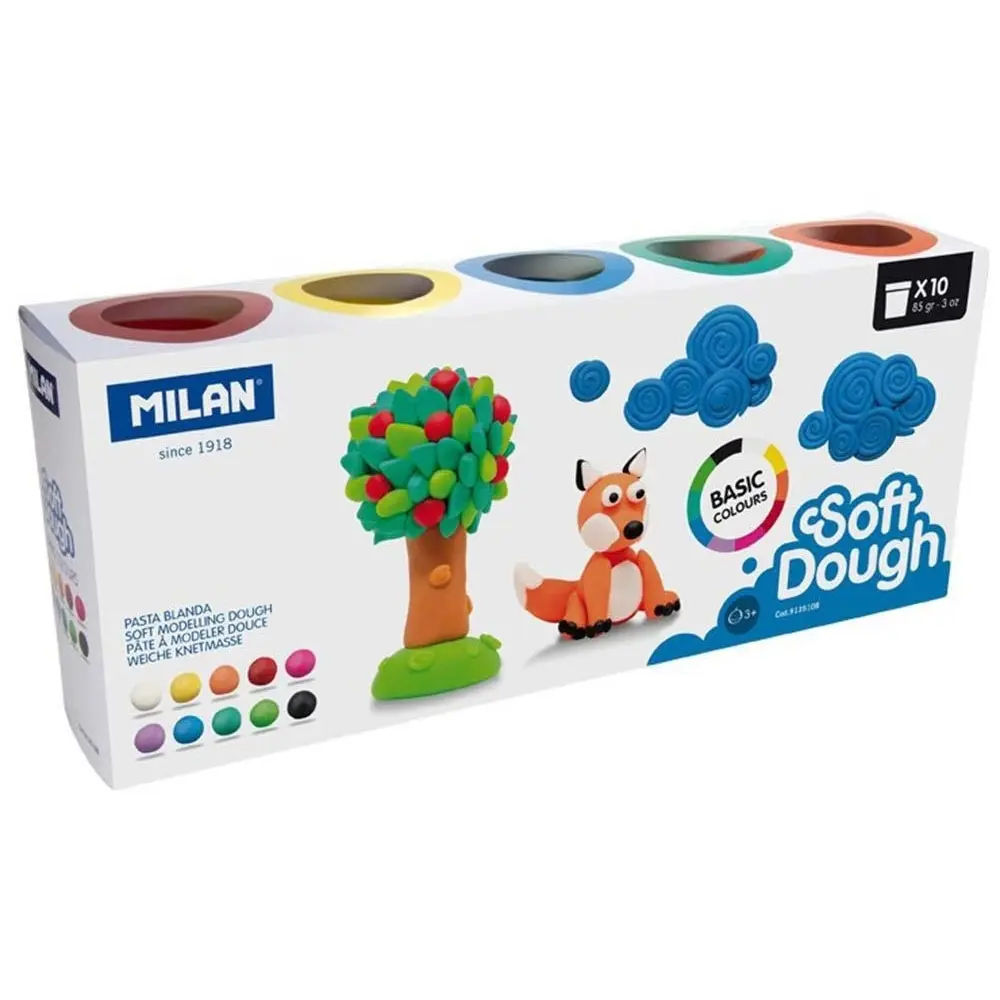 Set aus 10 Gläsern mit Knetmasse Milan Basic