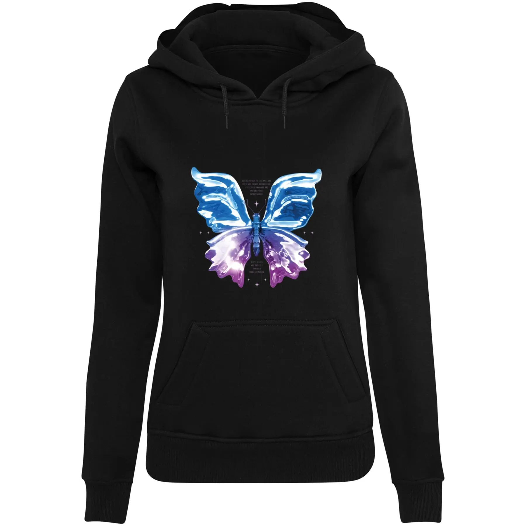 Hoodie Damen Miss Tee Chromed Butterfly
