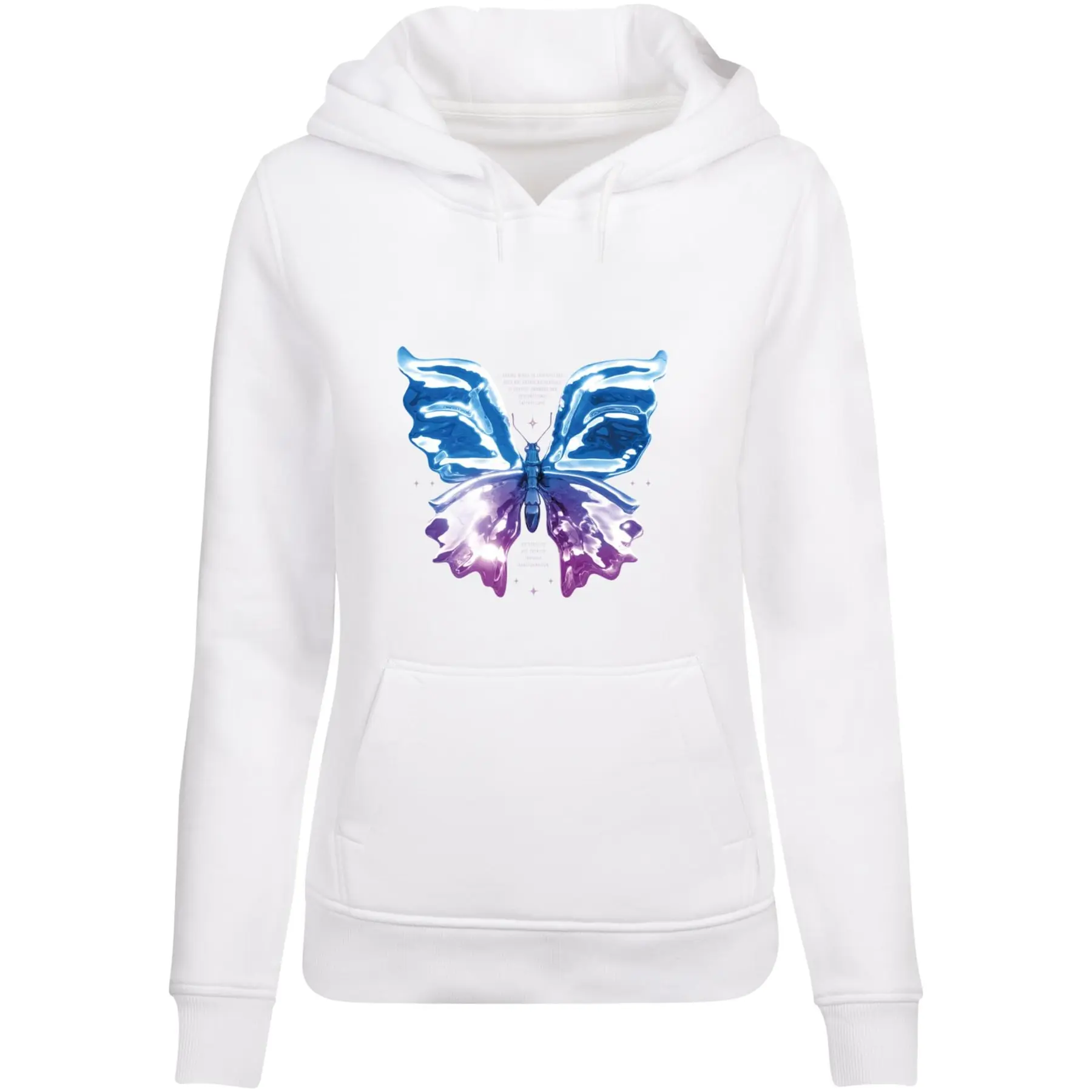 Hoodie Damen Miss Tee Chromed Butterfly