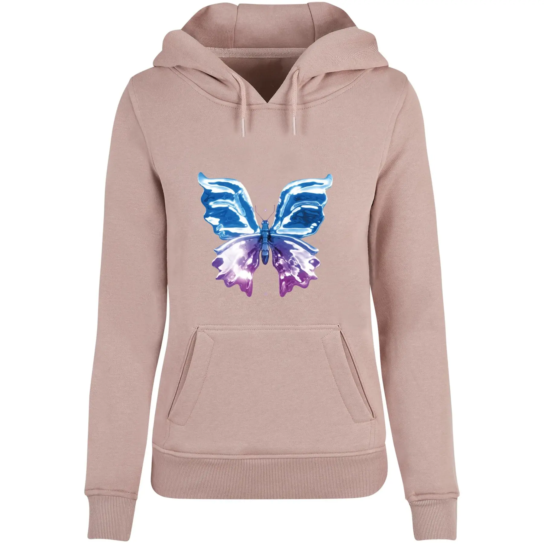 Hoodie Damen Miss Tee Chromed Butterfly