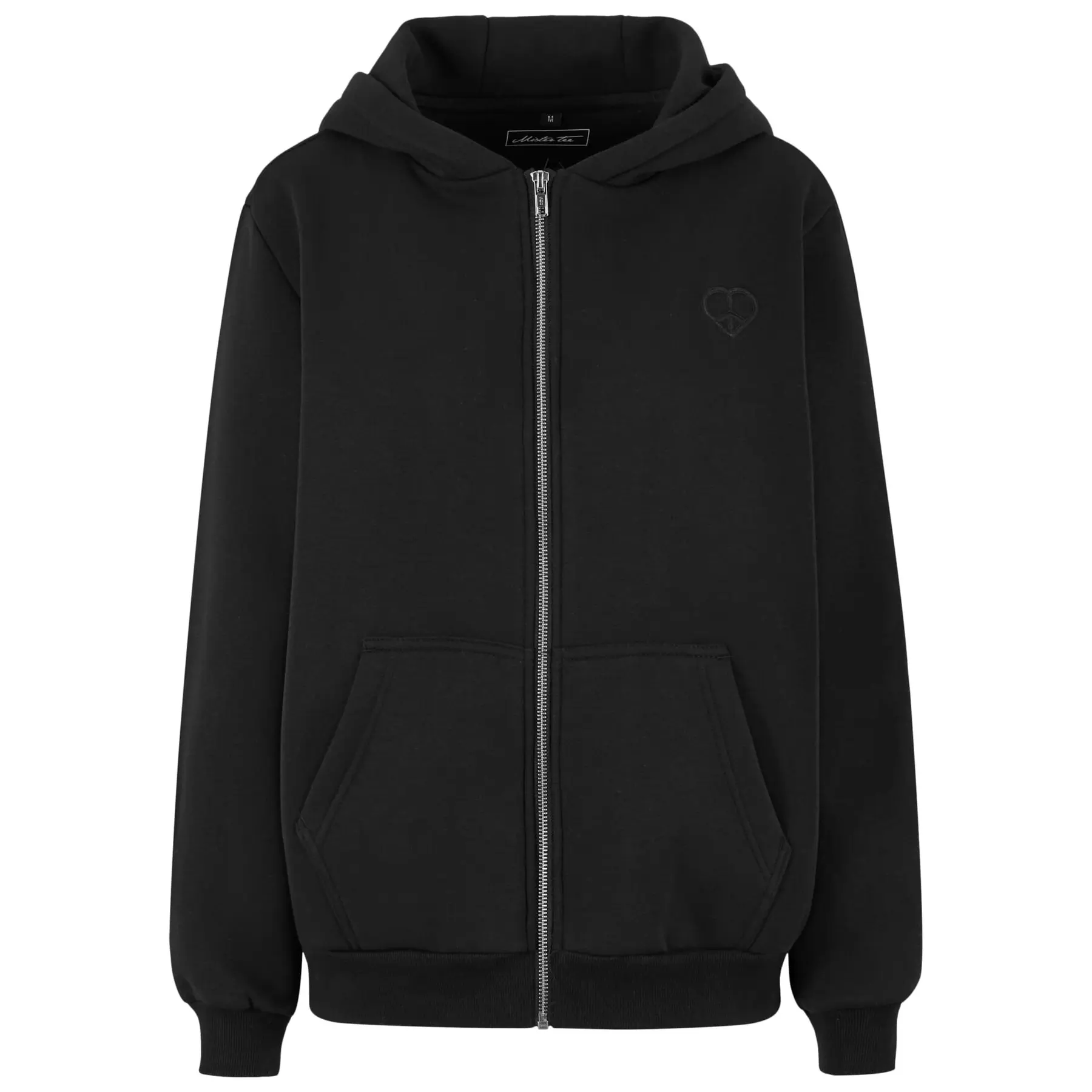 FlauschigerZip-Hoodie für Damen Miss Tee Peace Sign EMB