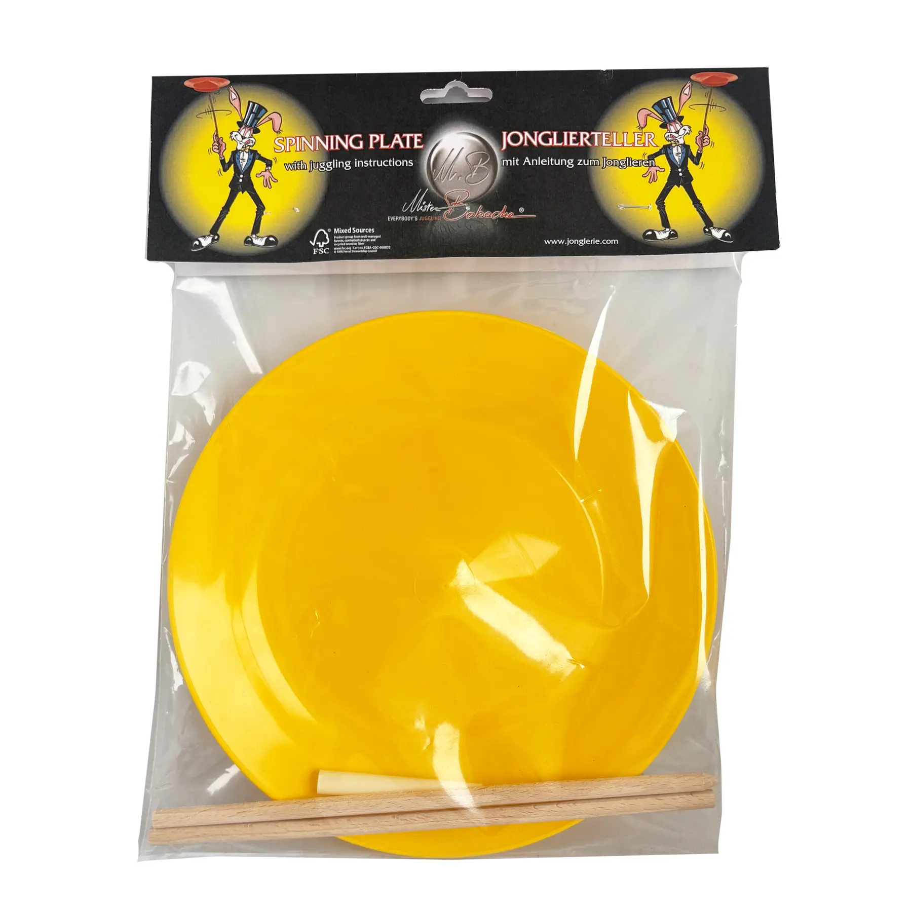 Verpackter Jonglier-Teller im Blister Mister Babache