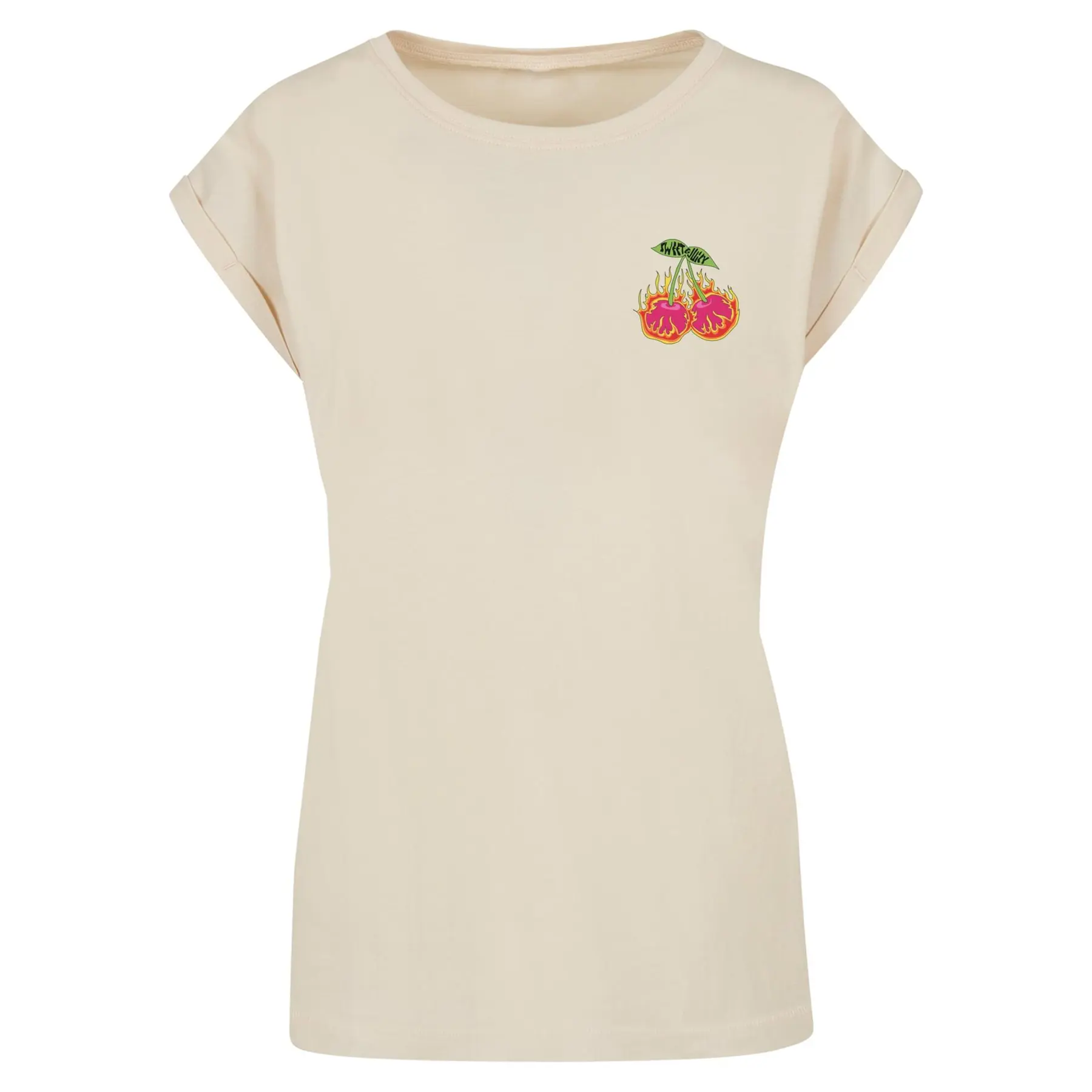 Damen T-Shirt Mister Tee Burning Cherries
