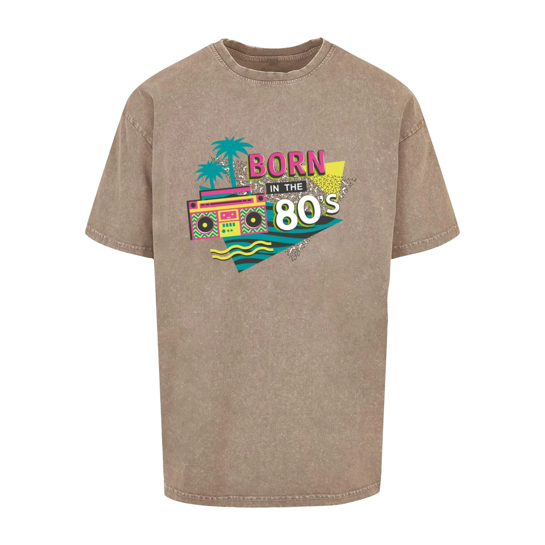 T-Shirt Mister Tee Born In The 80´s Acid Washed Heavy