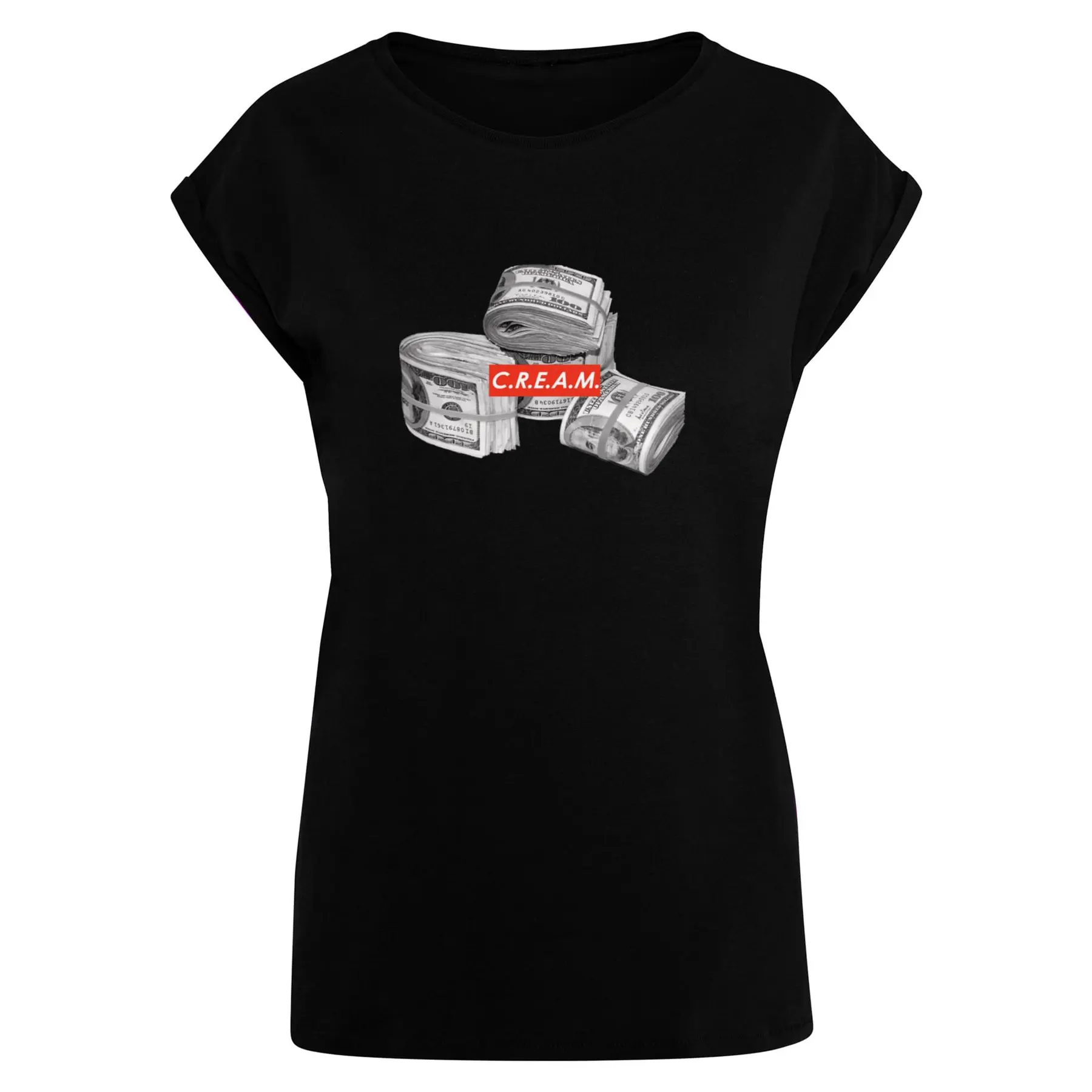 Damen T-Shirt Mister Tee C.R.E.A.M Bundle Extended