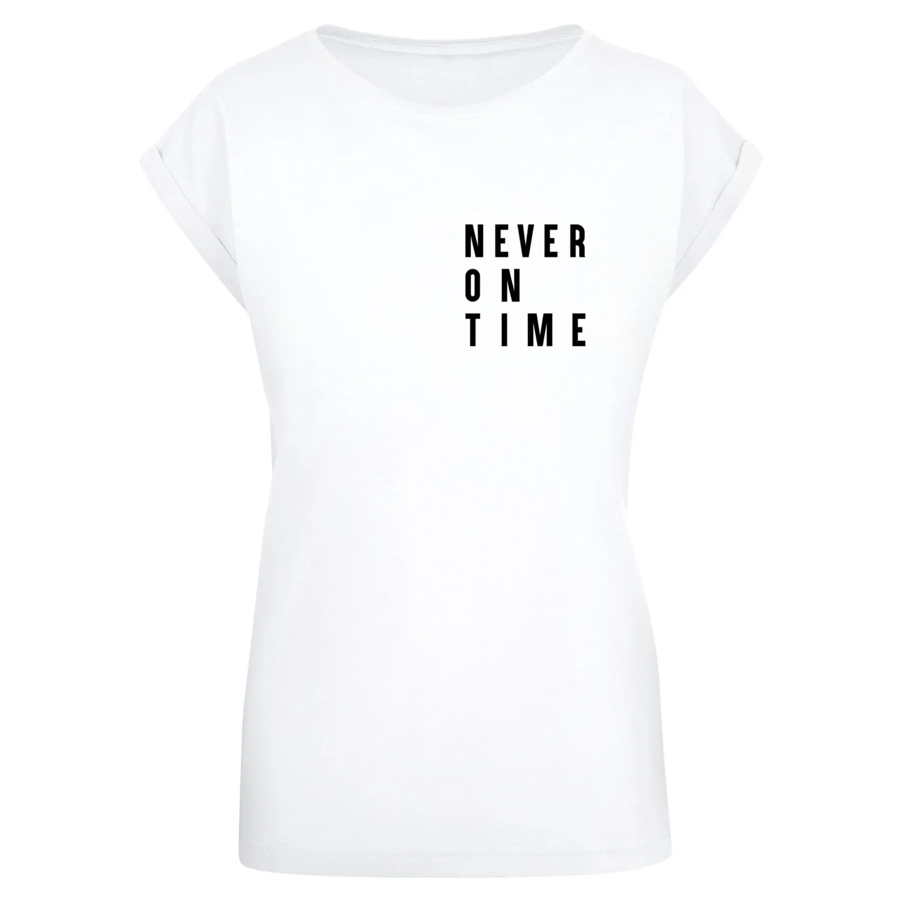 Damen T-Shirt Mister Tee Never On Time Extended