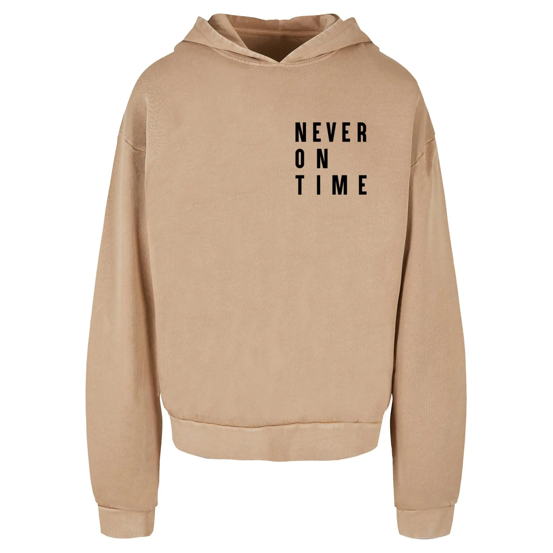 Kapuzensweatshirt Mister Tee Never On Time Acid Washed