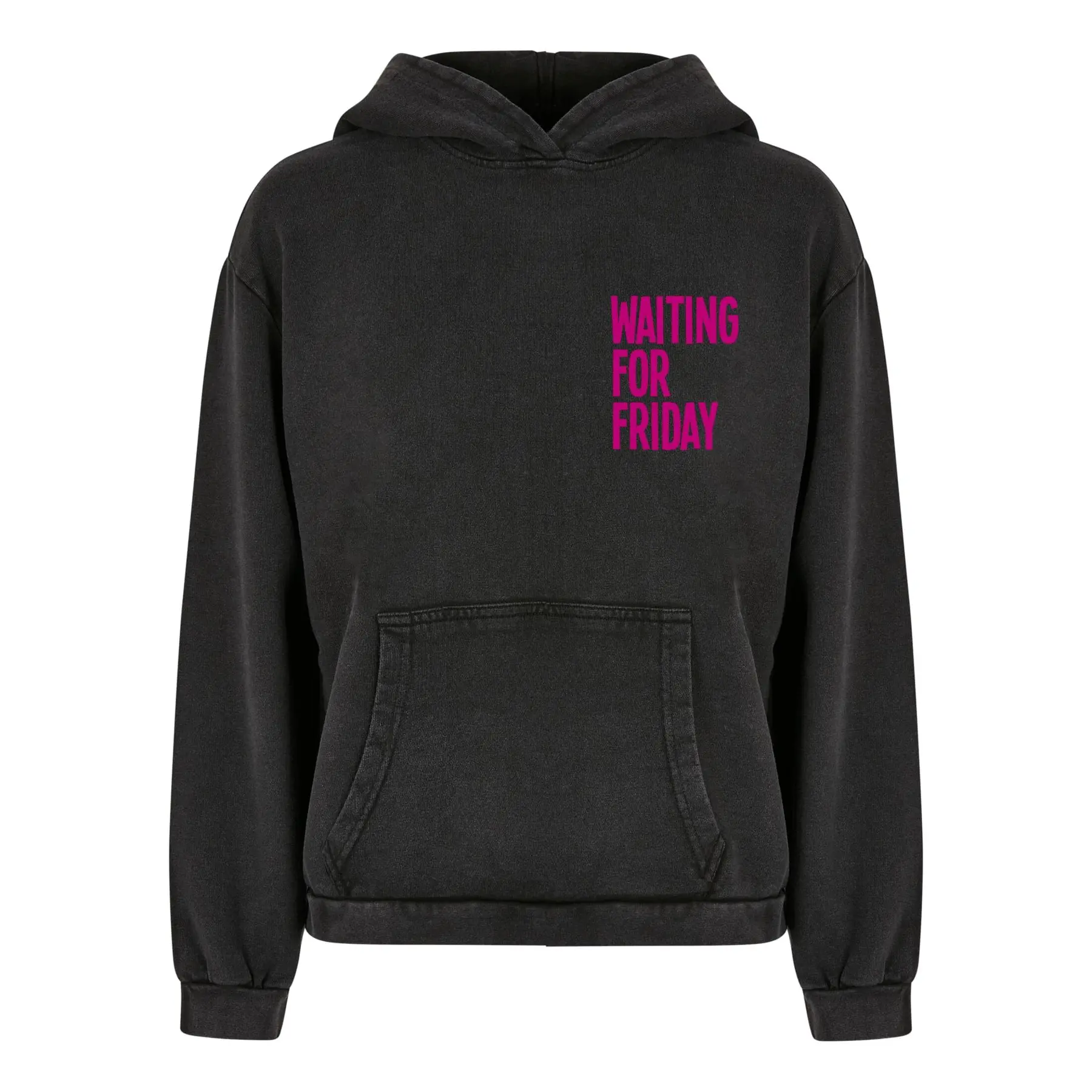 Oversized Hoodie Damen Mister Tee Waiting For Friday Acid Washed