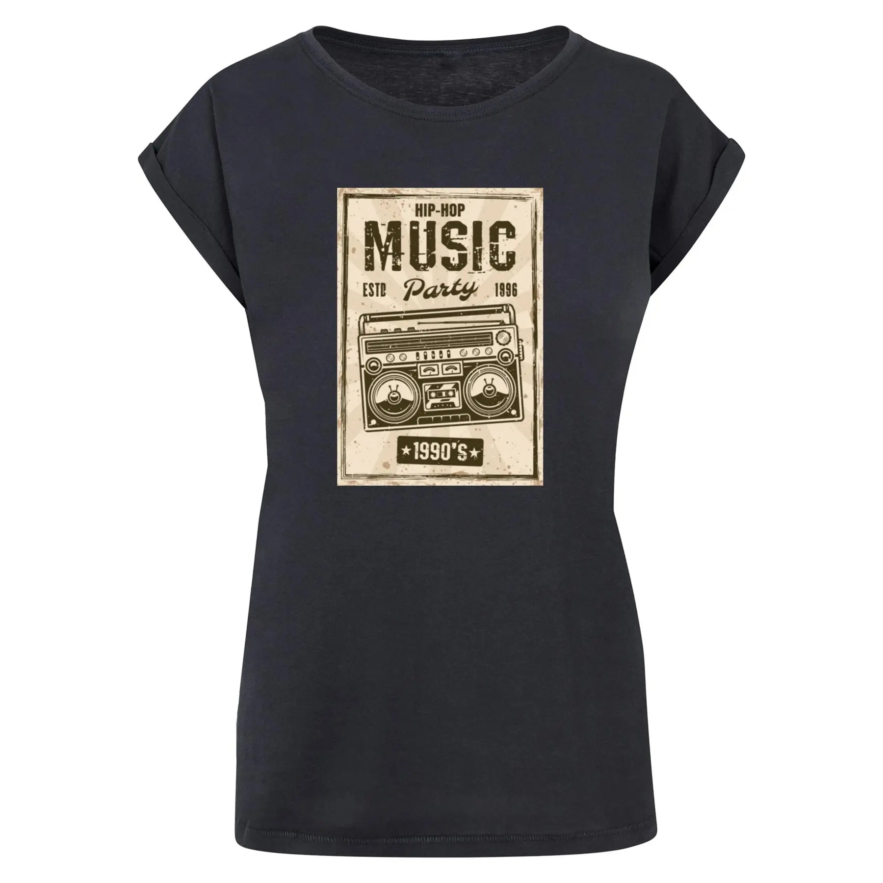 Damen T-Shirt Mister Tee Retro Boom