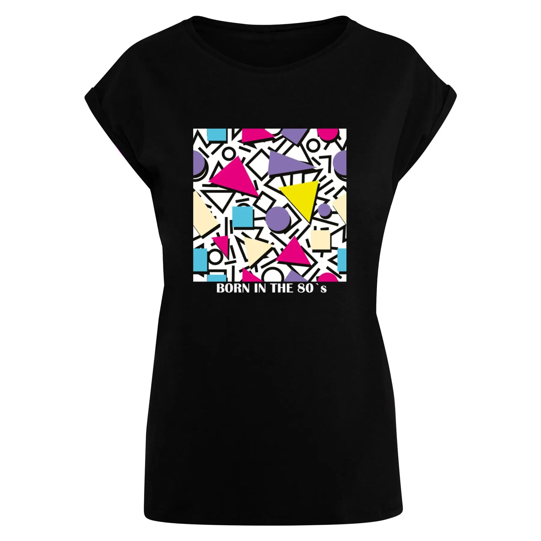 Damen T-Shirt Mister Tee Geometric Retro Extended