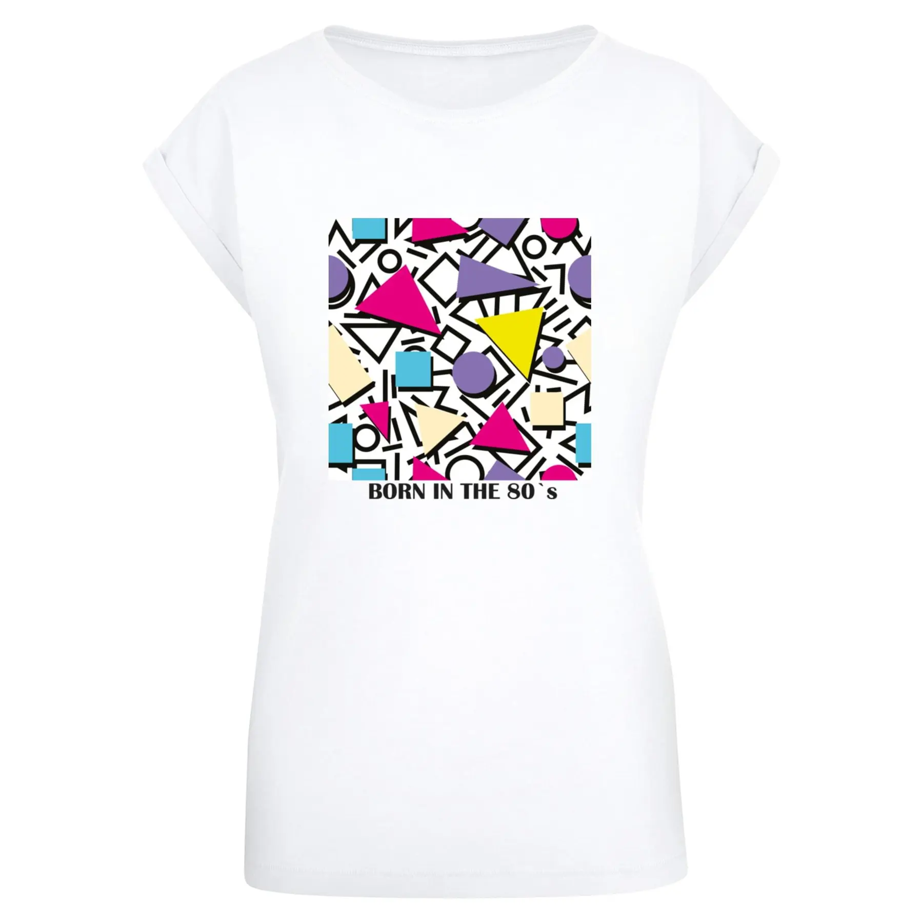 Damen T-Shirt Mister Tee Geometric Retro Extended