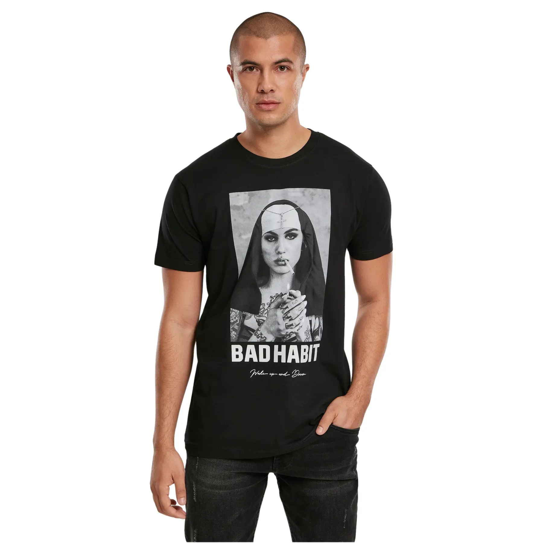 T-Shirt in großen Größen Mister Tee Bad Habit