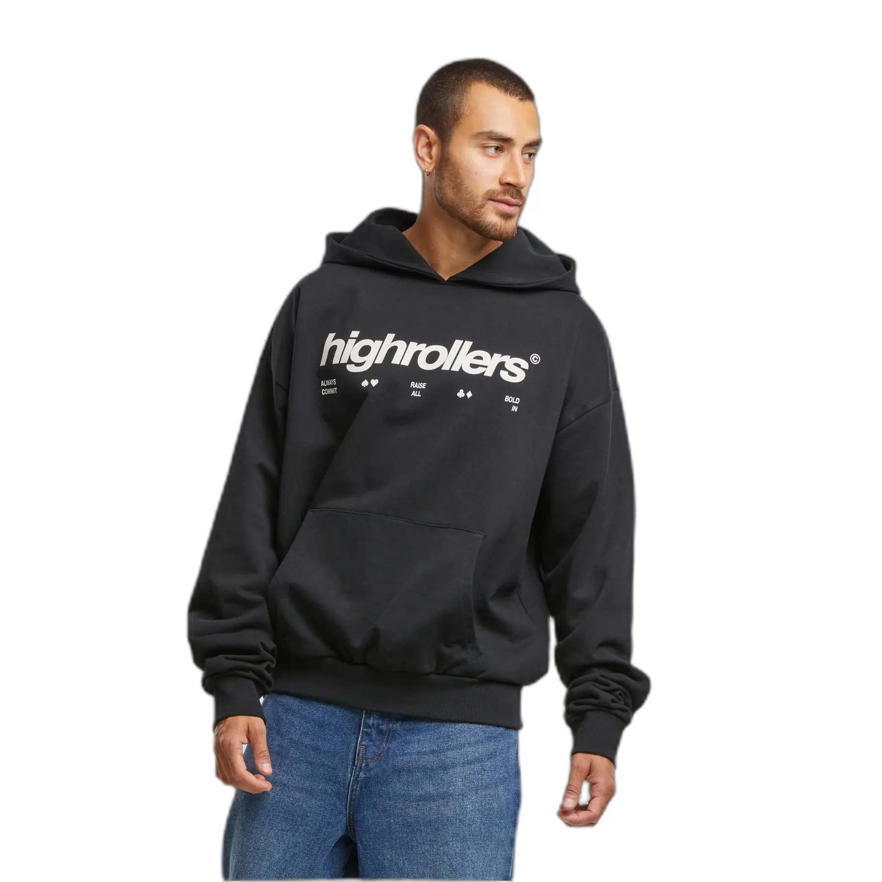 Felpa oversize con cappuccio Mister Tee Highrollers