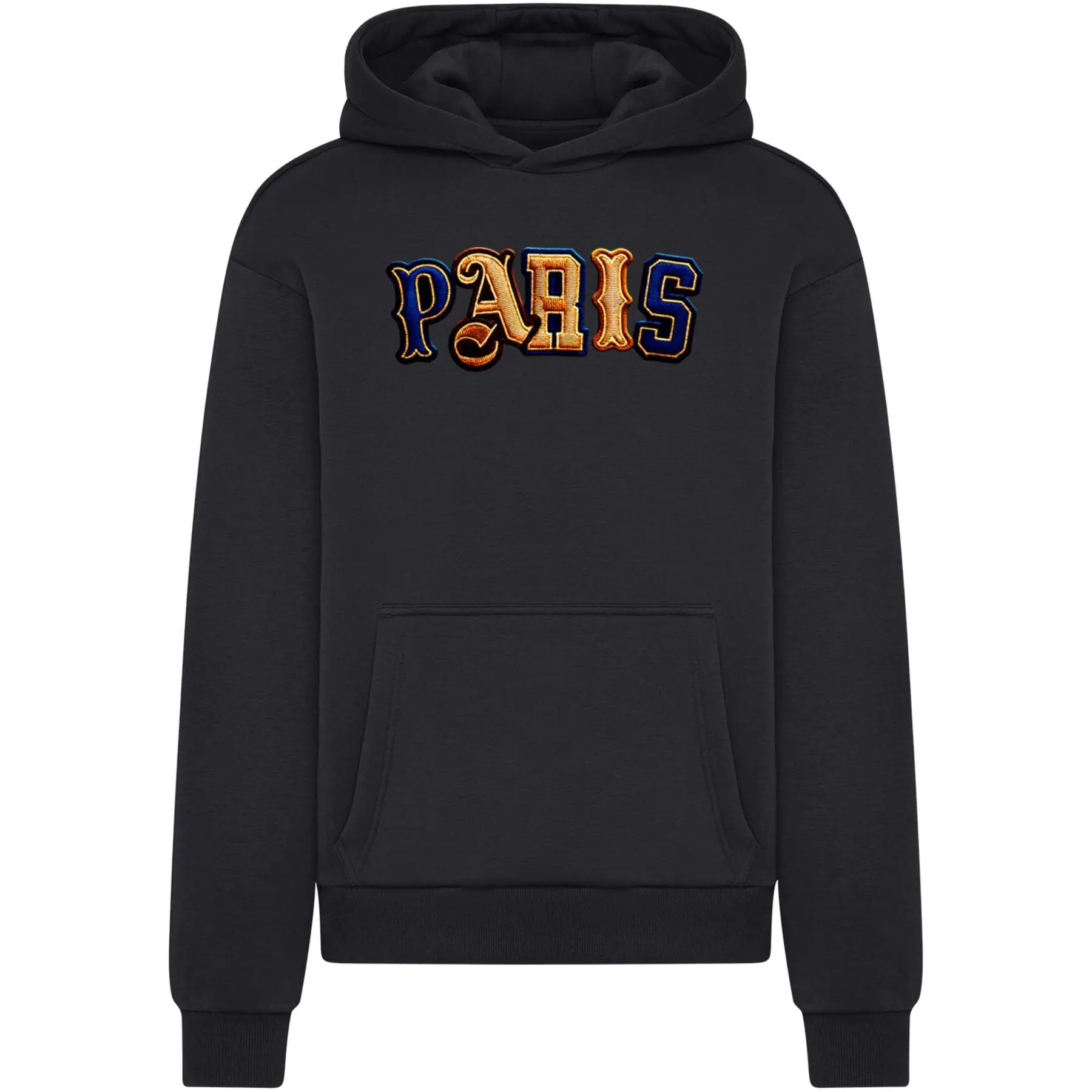 Hoodie Mister Tee Paris Wording Patch Style Fluffy