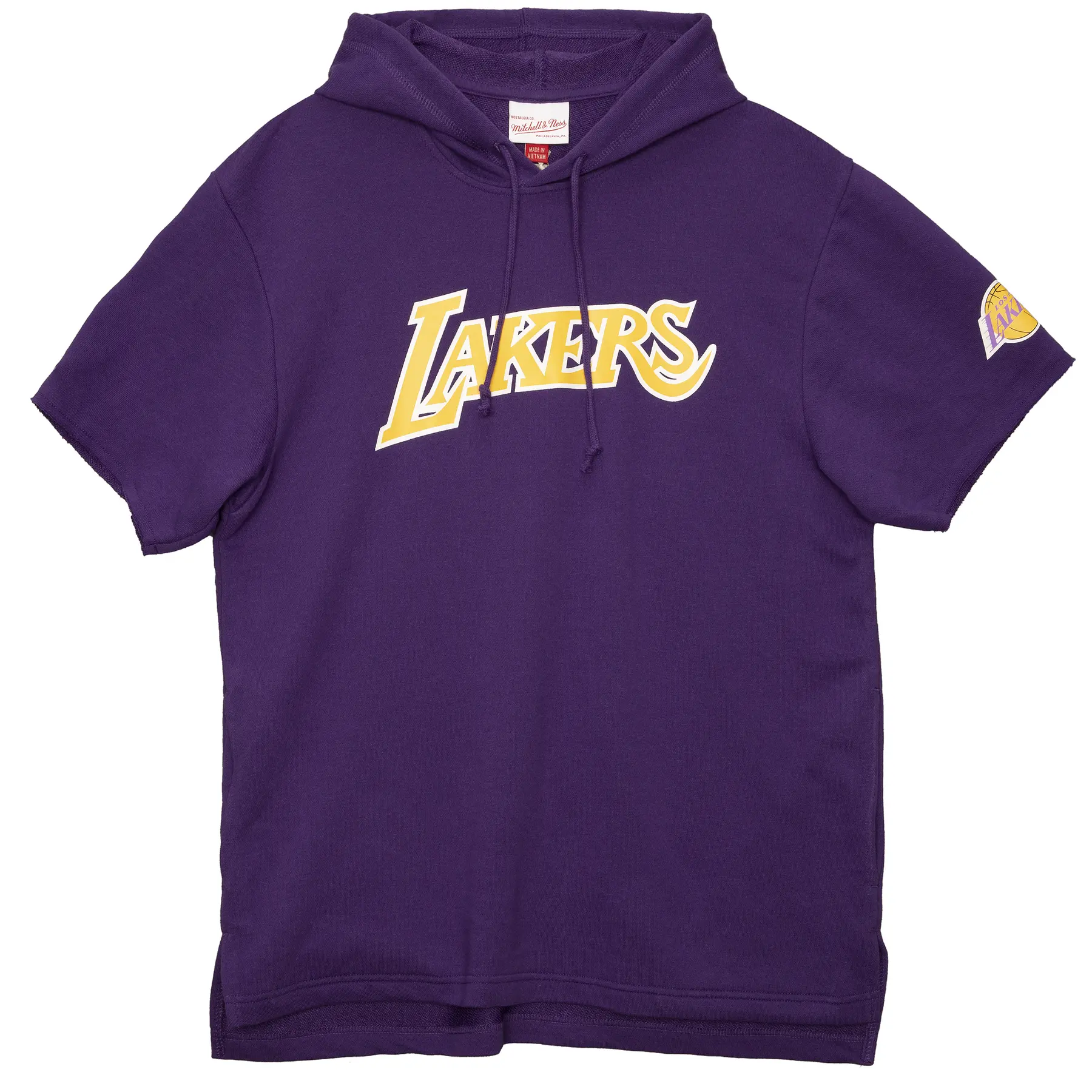 Felpa a girocollo con cappuccio a maniche corte Los Angeles Lakers