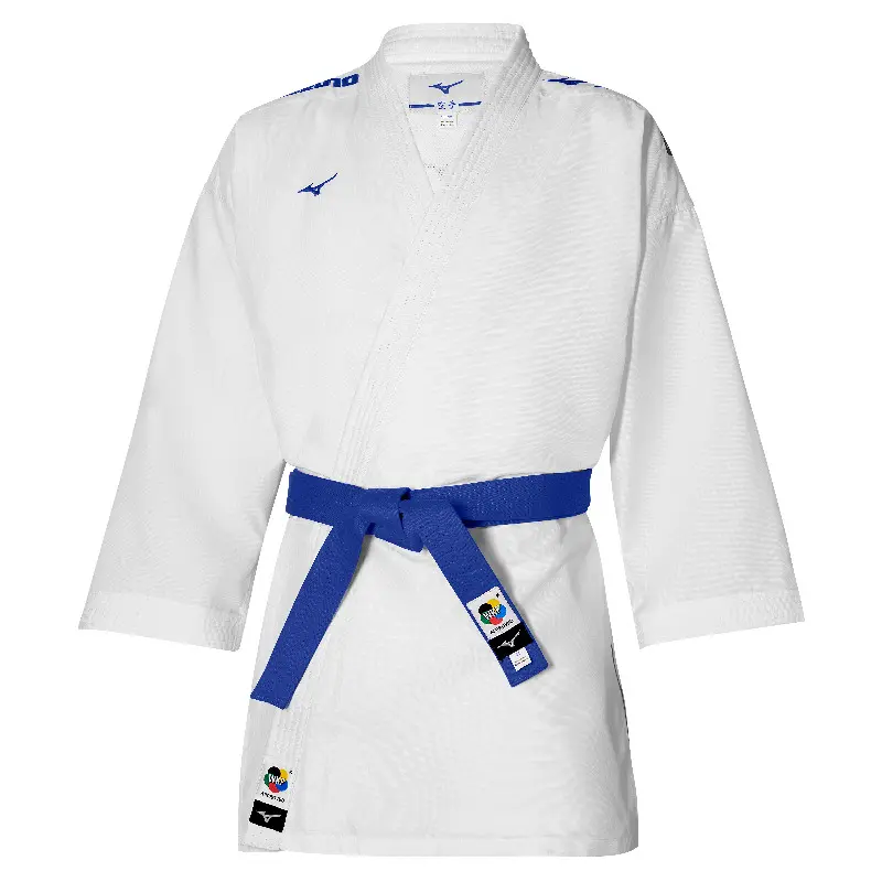 Geknoopte karate kimono voor kinderen met borduursel Mizuno Toshi