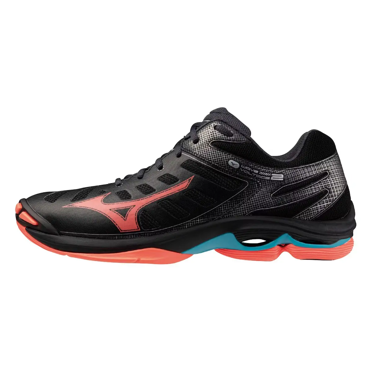 Mizuno WAVE VOLTAGE 2 Chaussures de volleyball Neon FlamePeacock FemmeHommee Taille40.5