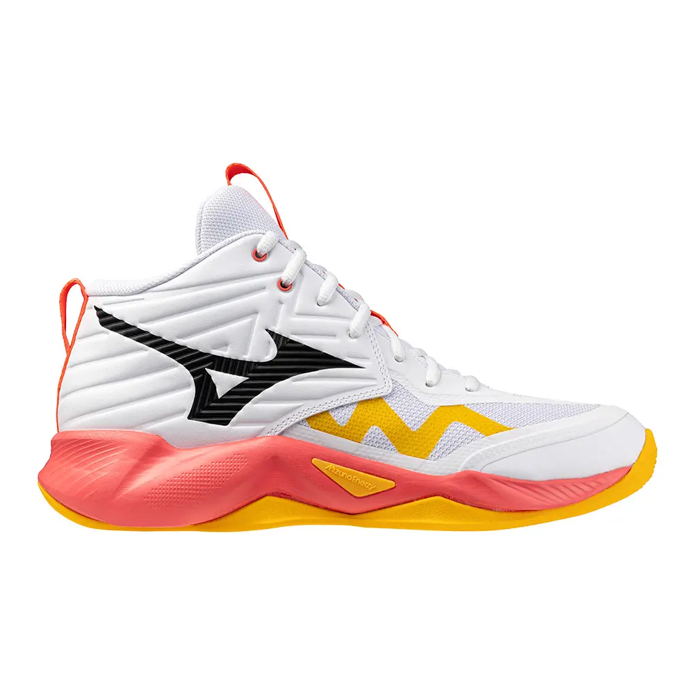 Mizuno WAVE MOMENTUM PRO MID Chaussures de volleyball Fiery 2Citrus FemmeHommee Taille43