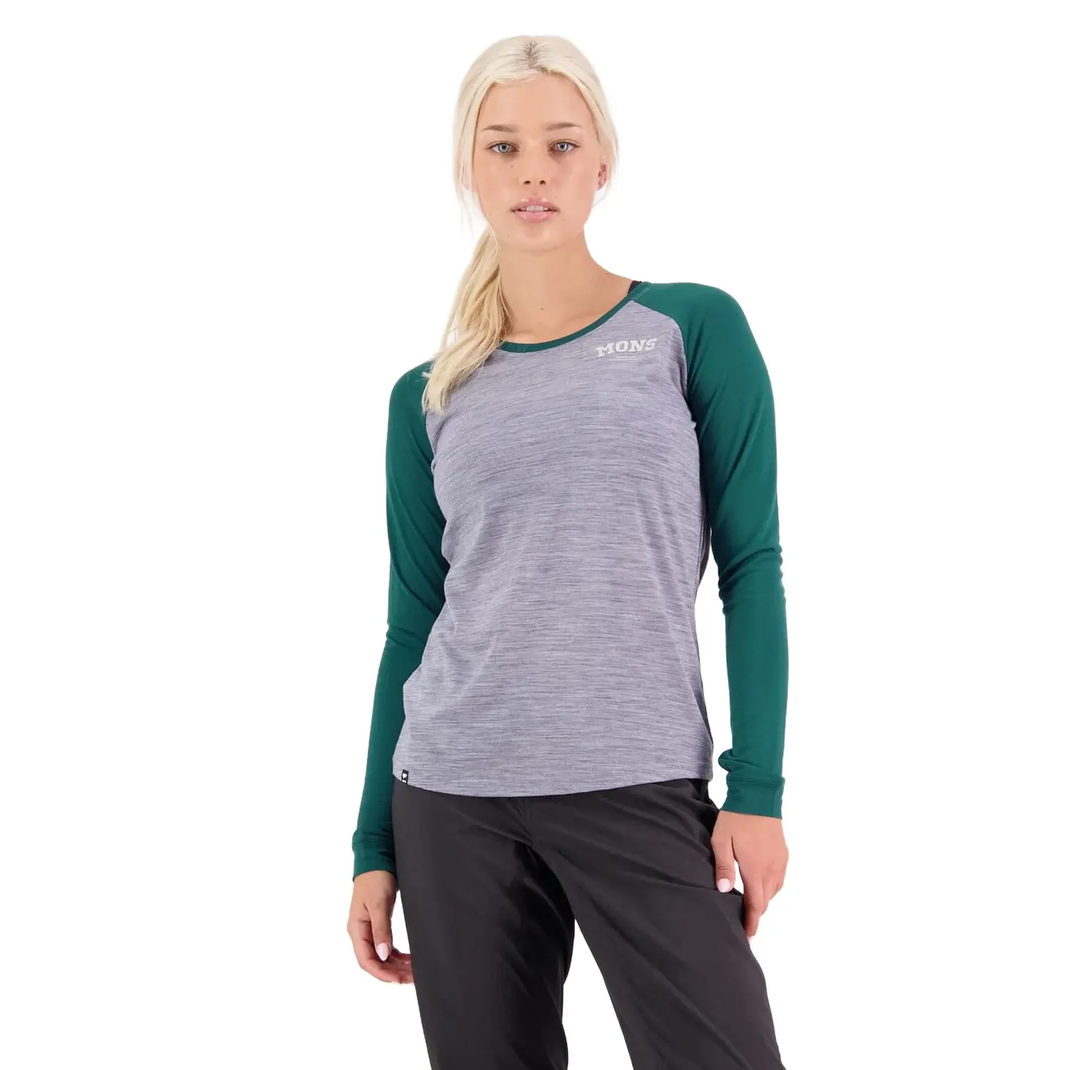 Langarm Raglan T-shirt dames Mons Royale Icon