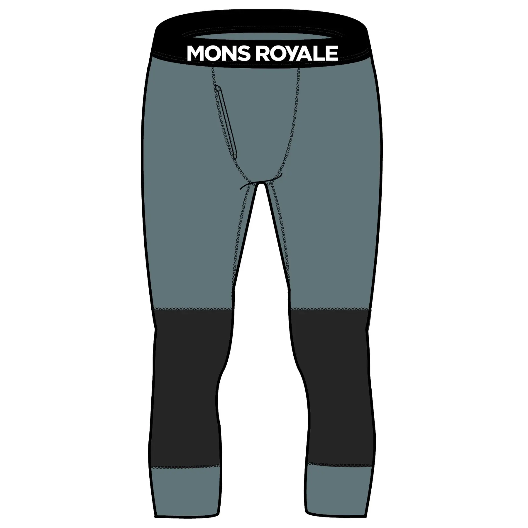 Mons Royale Olympus Merino 3/4 Legging Thermo Broek blauw