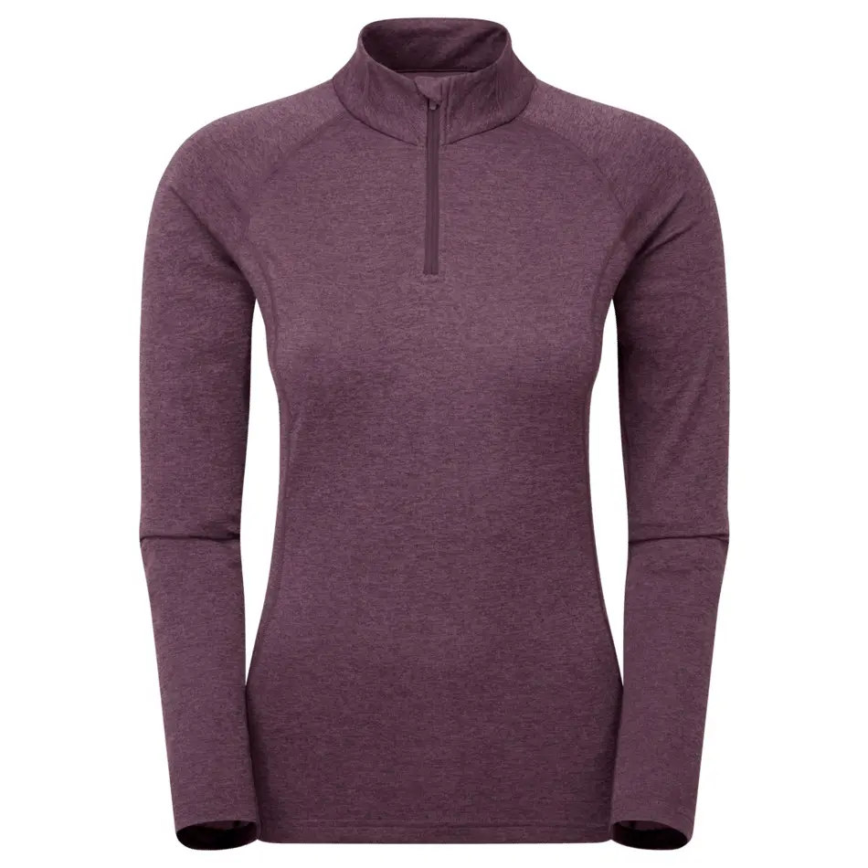 Damen Langarm-T-Shirt mit Reißverschlusskragen Montane