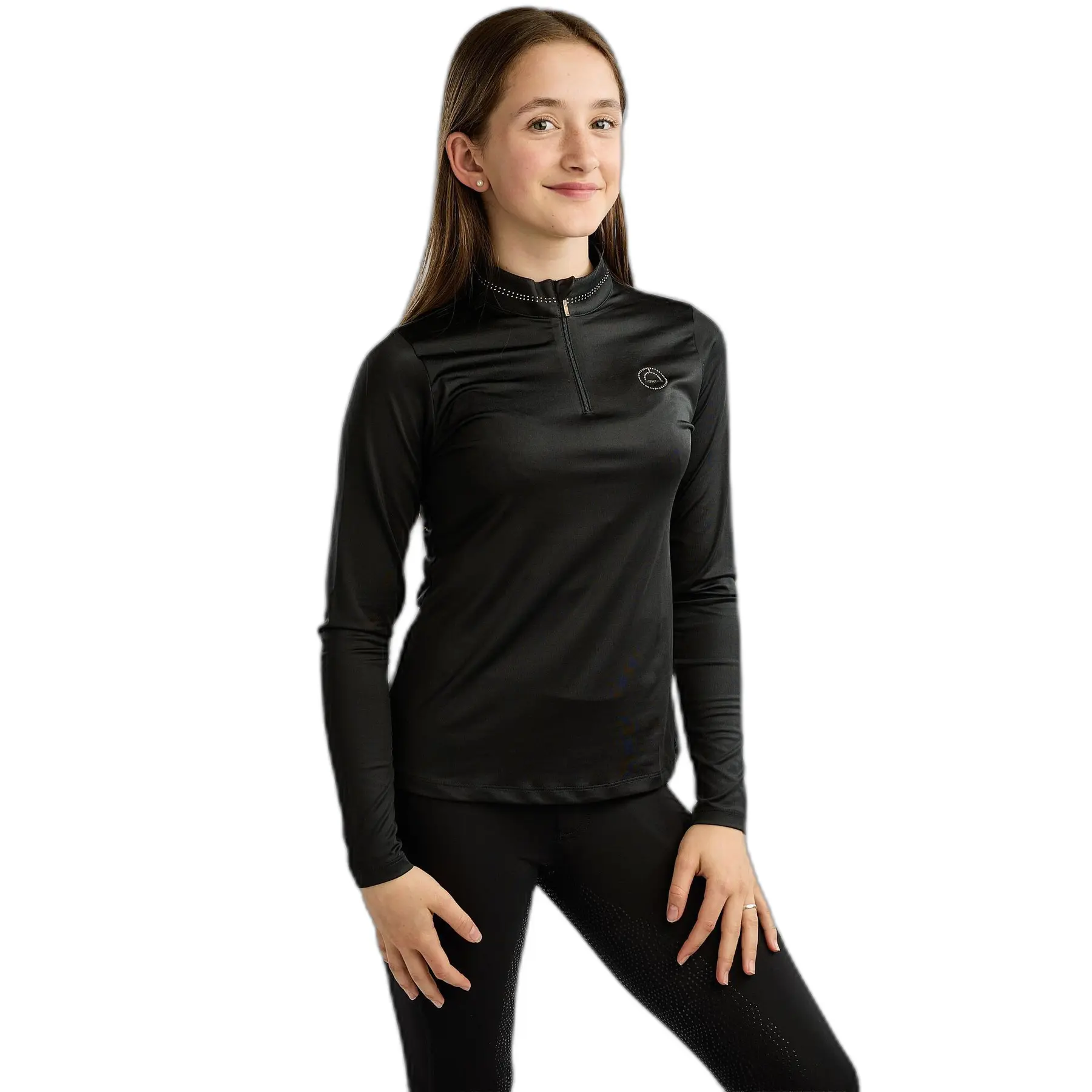 Girl's long-sleeved riding polo shirt Montar Everline
