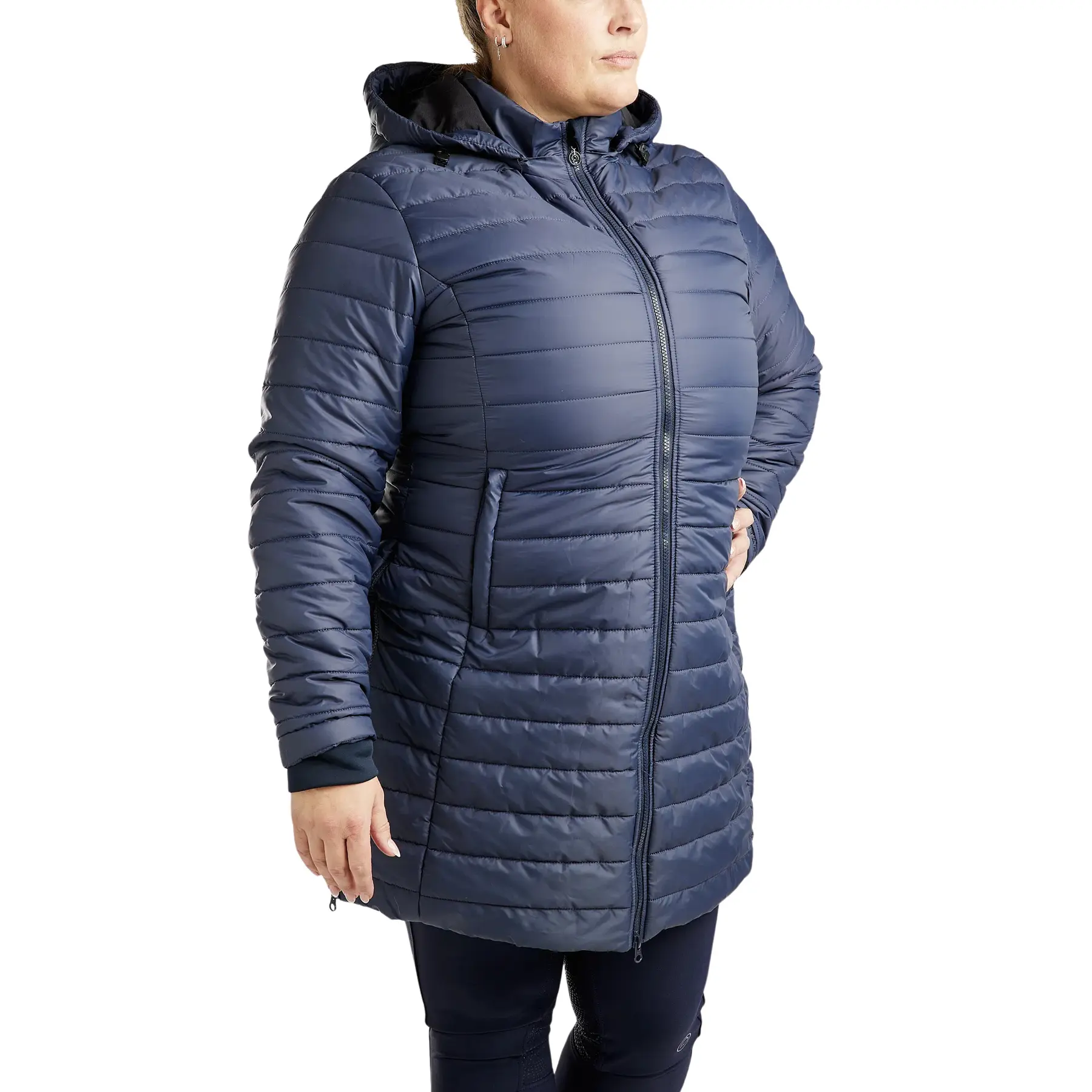 Lange Daunenjacke mit Kapuze, Damen Montar Kately Curve