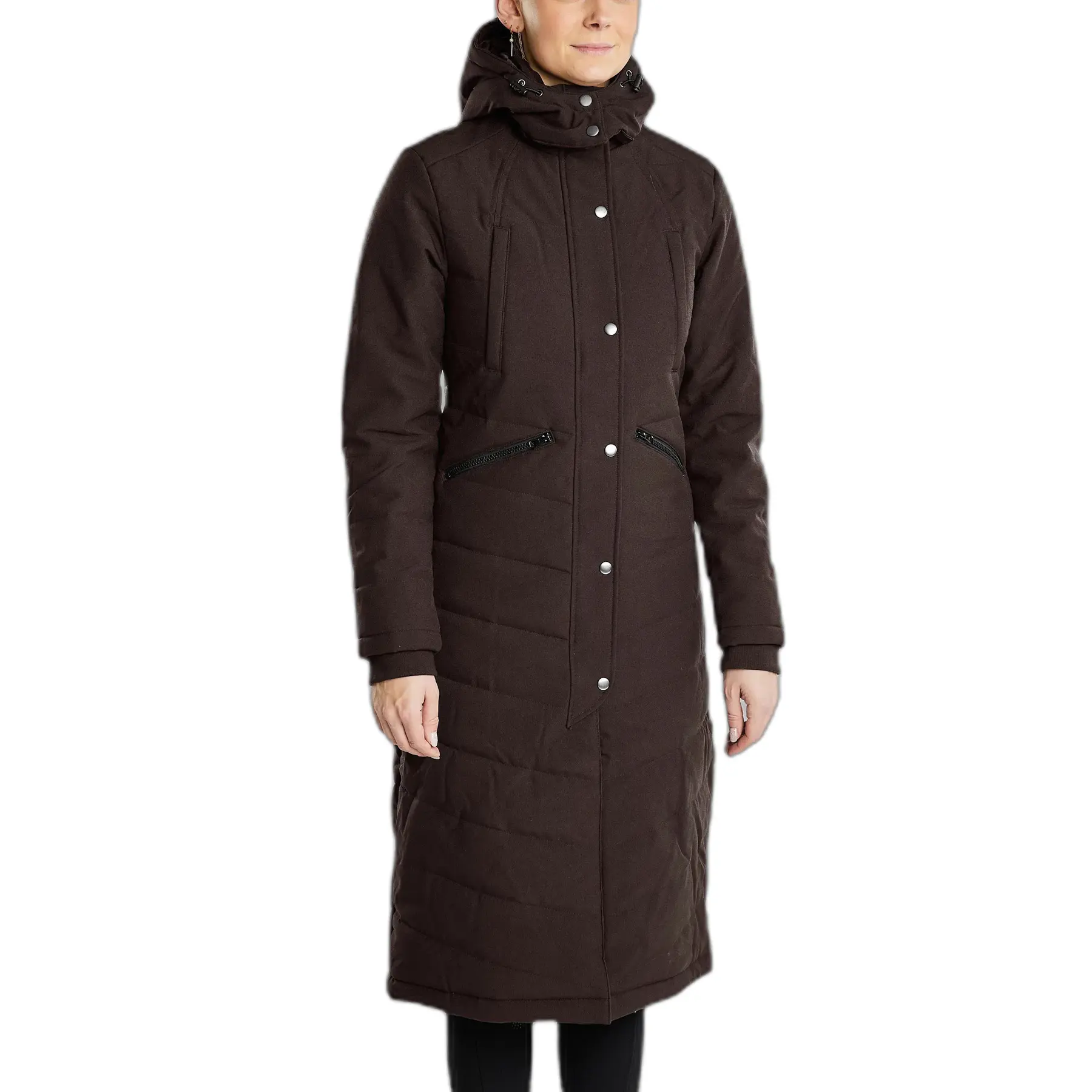 Damen lange Daunenjacke mit Kapuze Montar Dicte