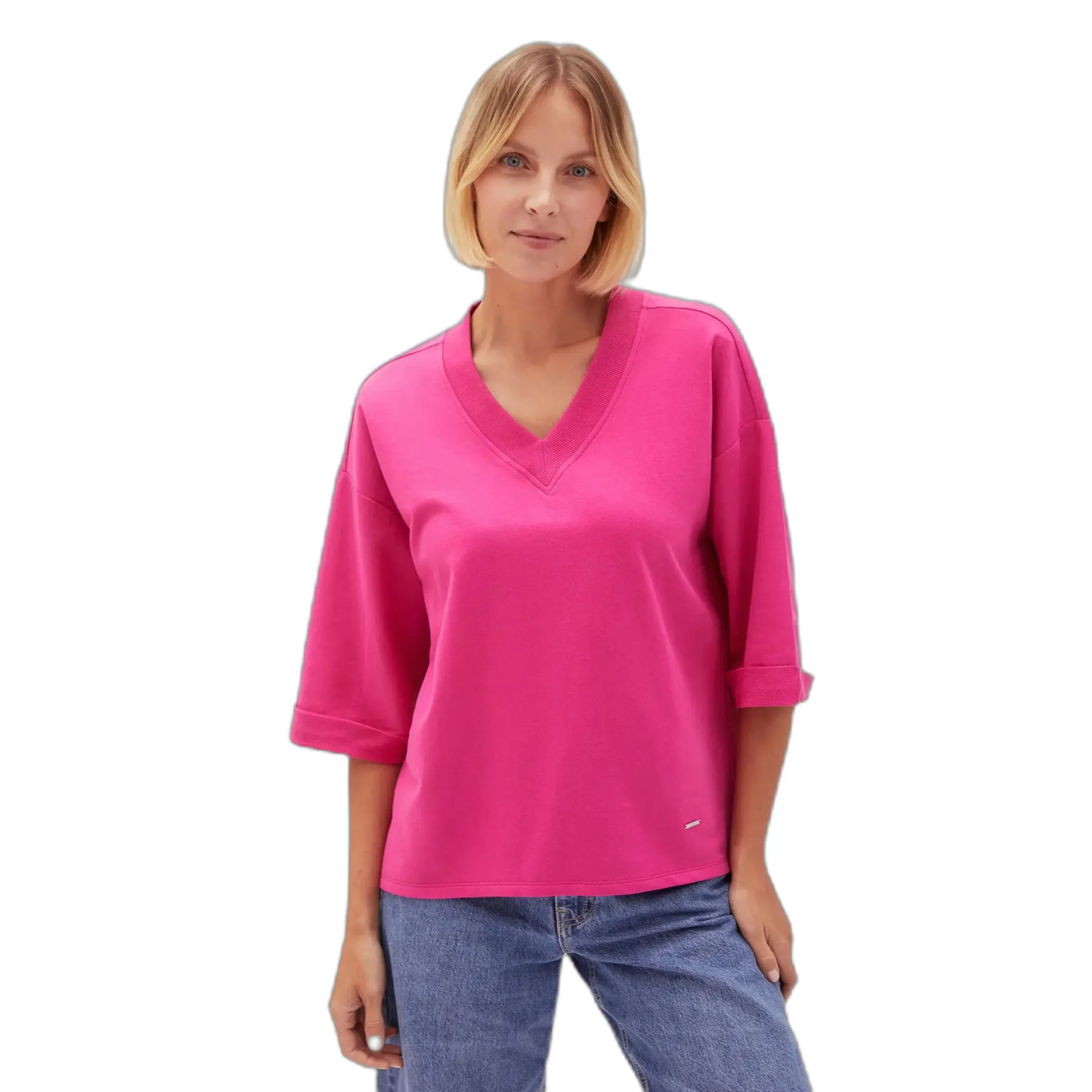 Felpa a V donna Moodo L-BL-4609