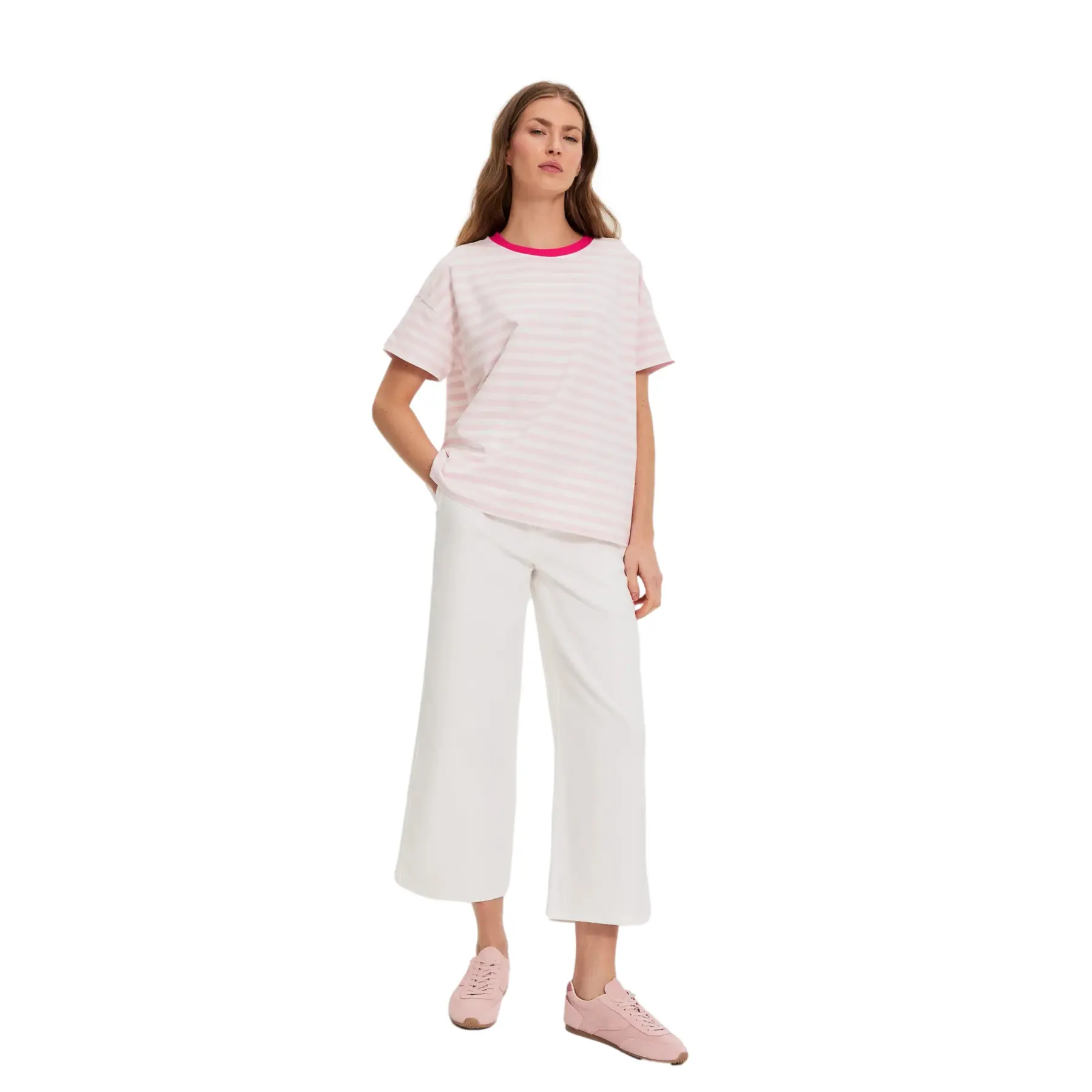 T-shirt oversize da donna Moodo L-BL-4911
