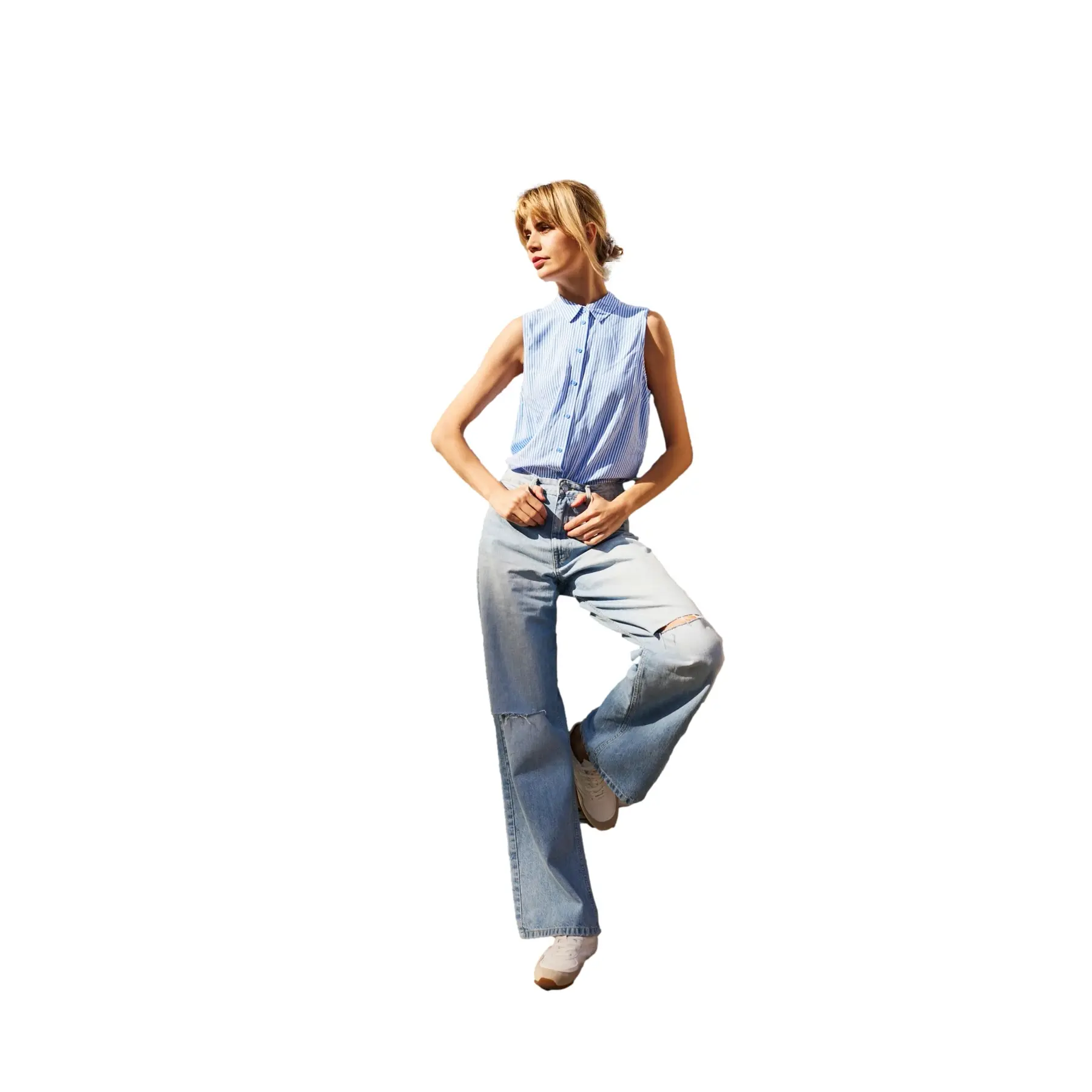 Jeans a gamba larga donna  L-JE-4604