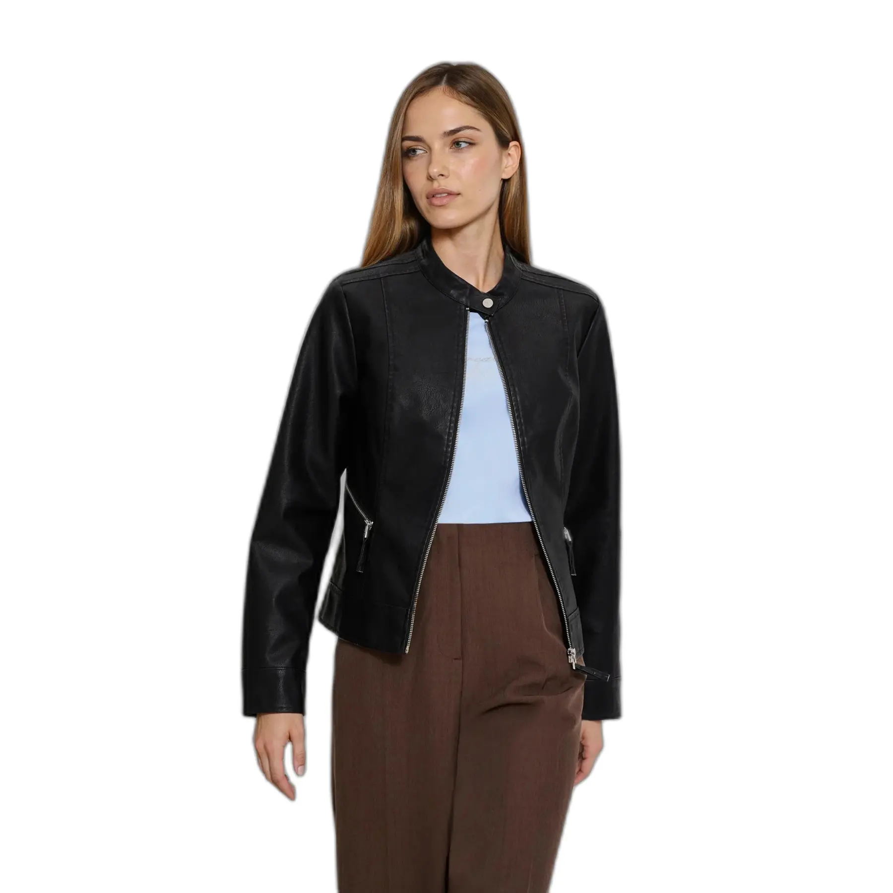Leather jacket woman Moodo L-KU-4914