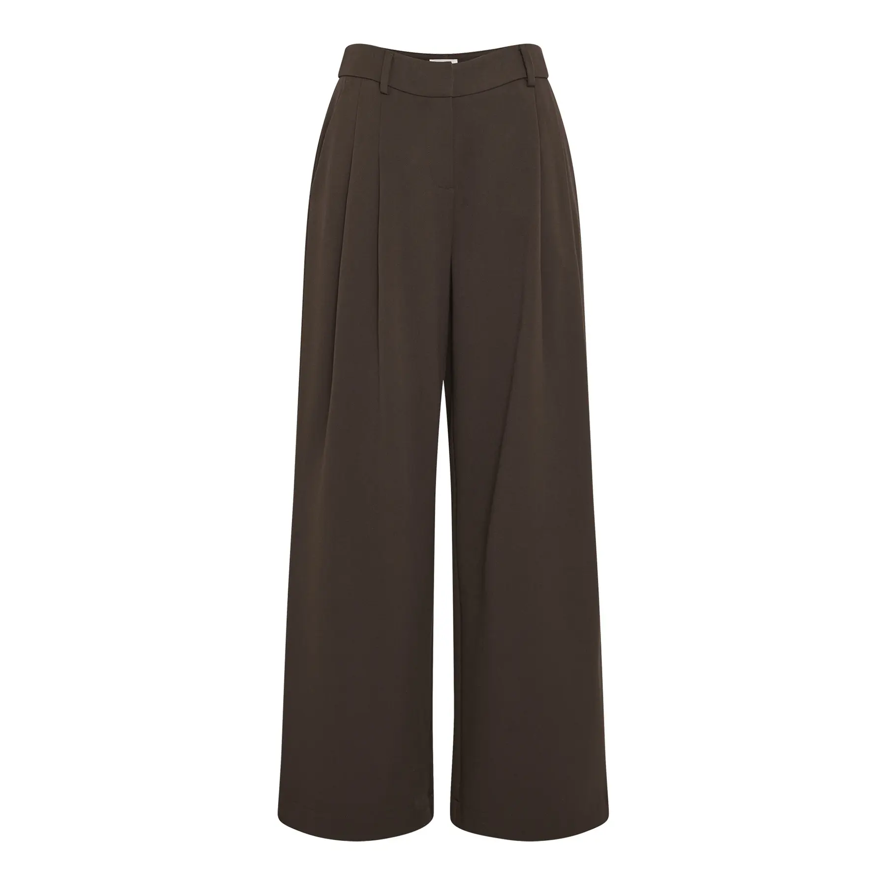 Moss Copenhagen Women's Marron Wide-Leg Trousers Henrika