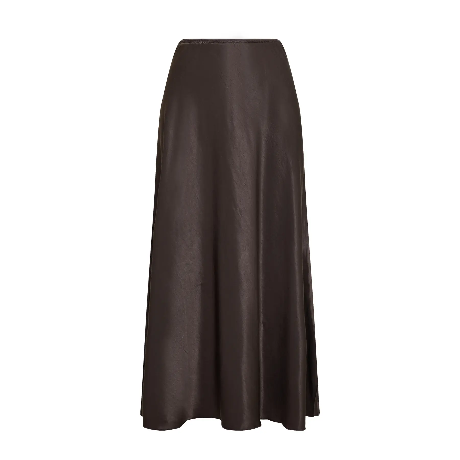 Moss Copenhagen Damen Marron Lange Satinrock Für Nicolette Ullas
