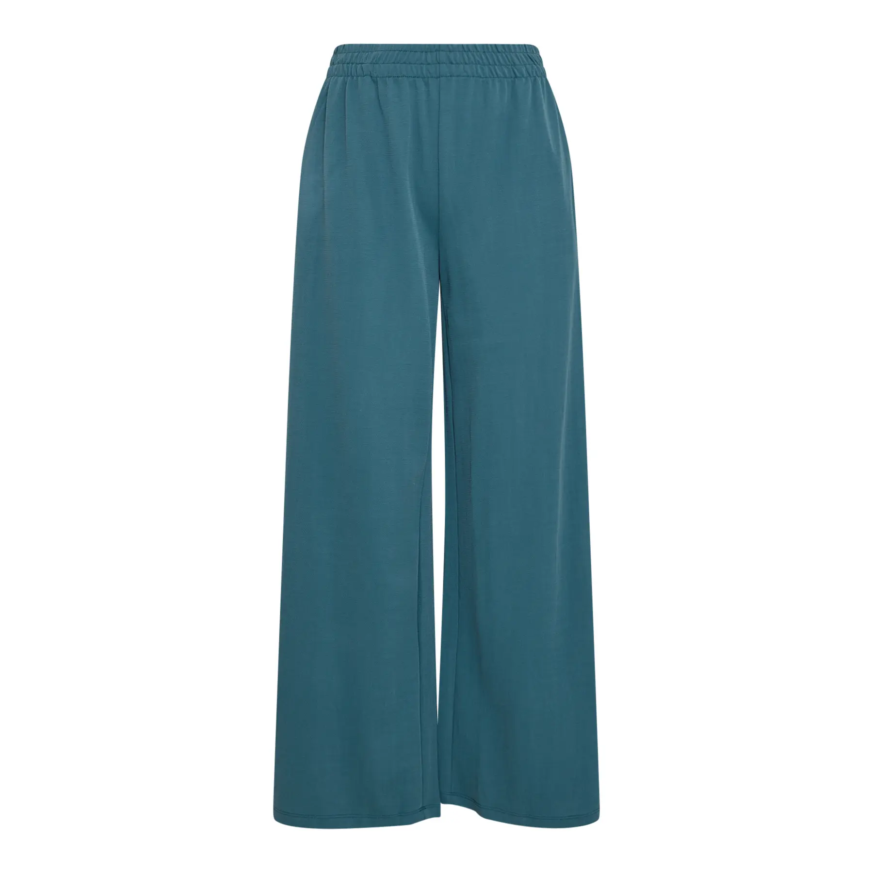 Moss Copenhagen Women's Turquoise Wide-Leg Trousers Lynetti