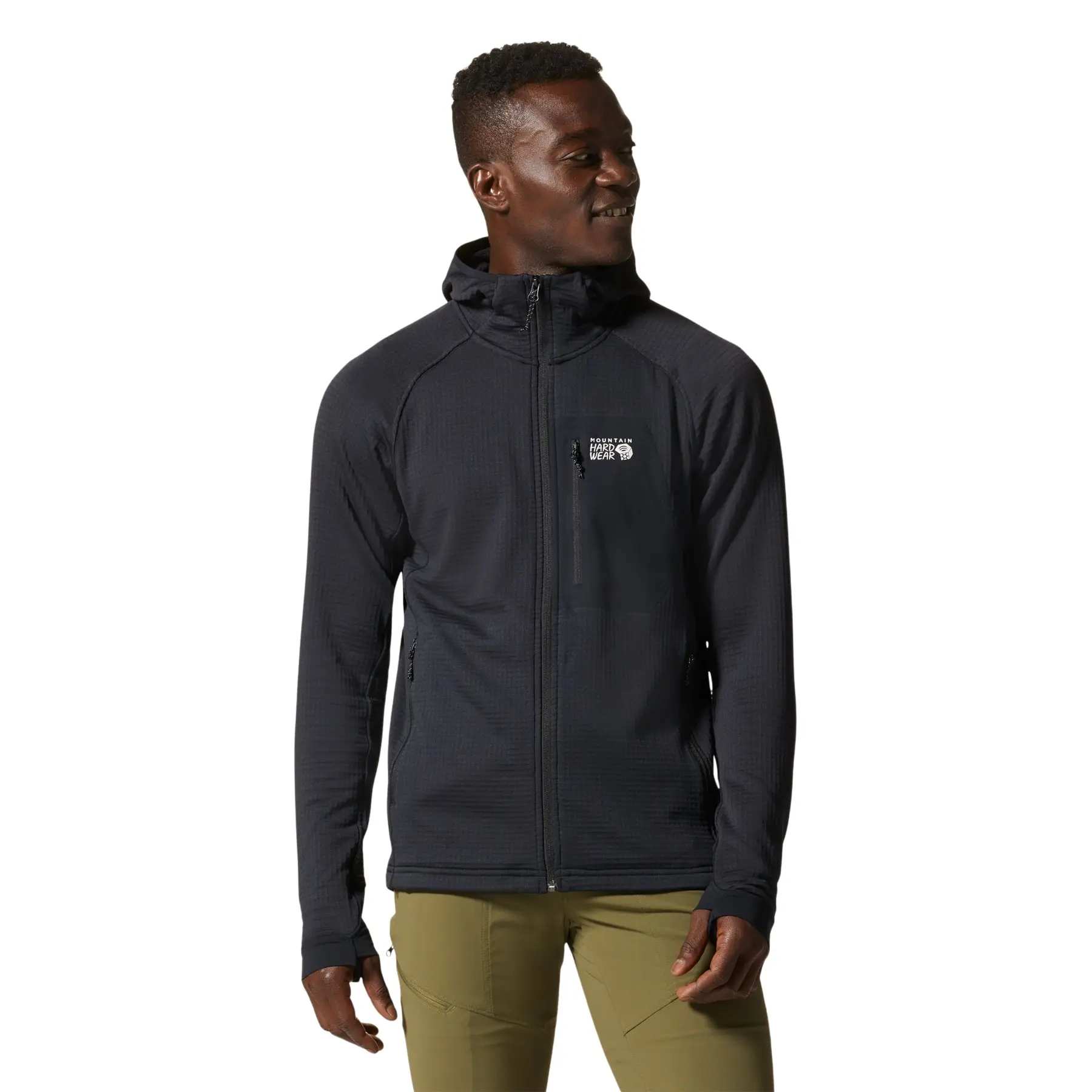 Fleece met capuchon en volledige rits Mountain Hardwear Polartec® Power Grid