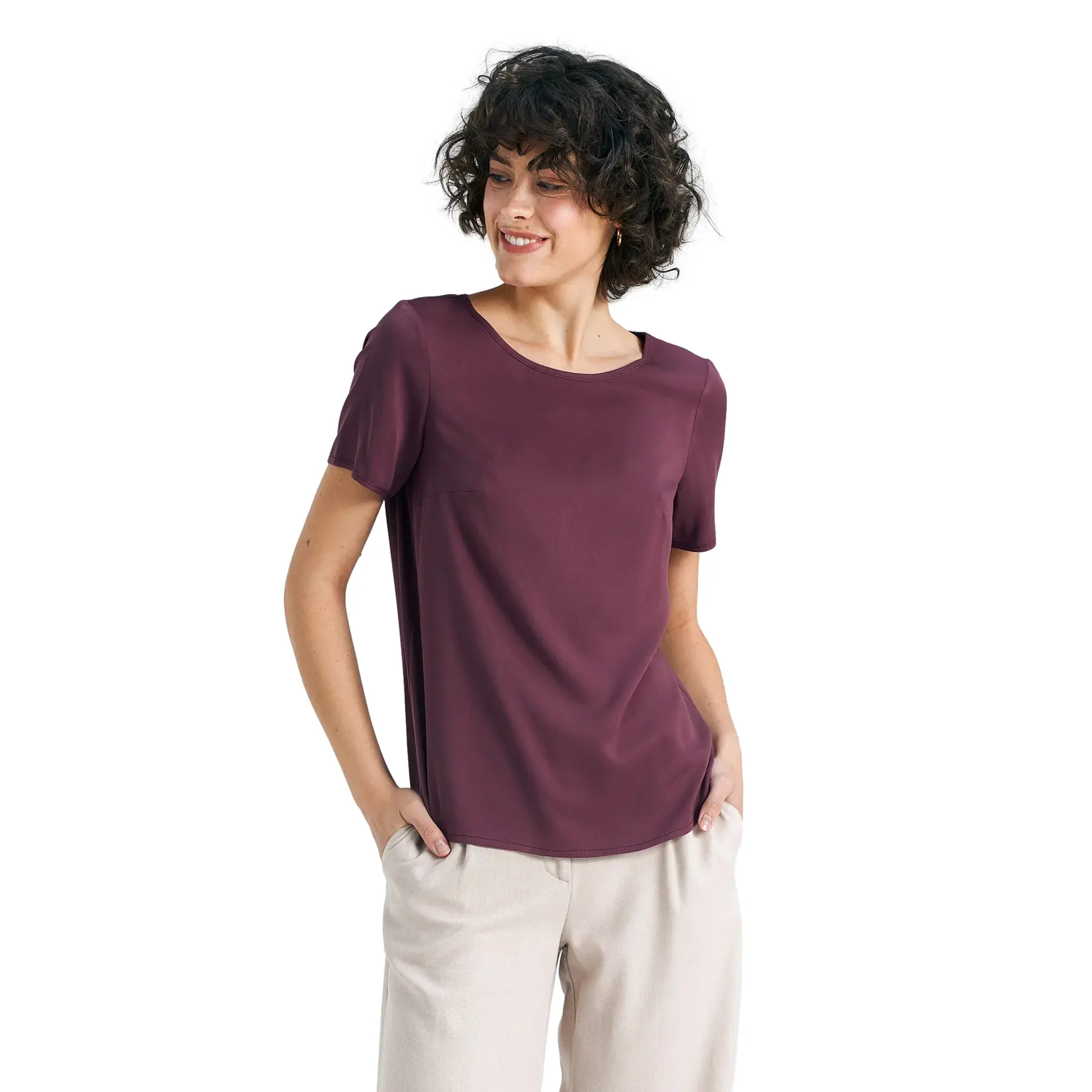 Blusa basica a maniche corte donna Nife