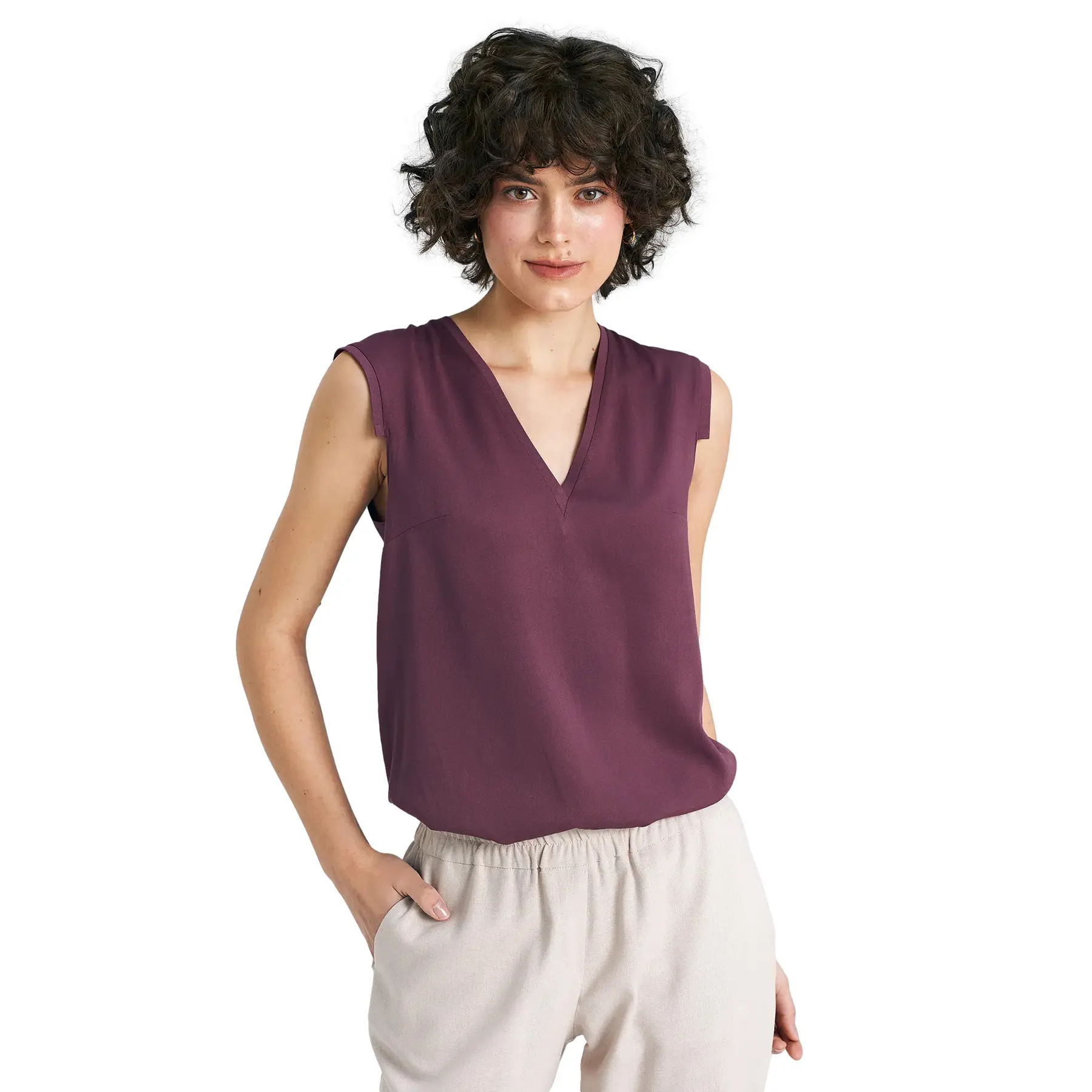 Canotta donna con scollatura a V Nife