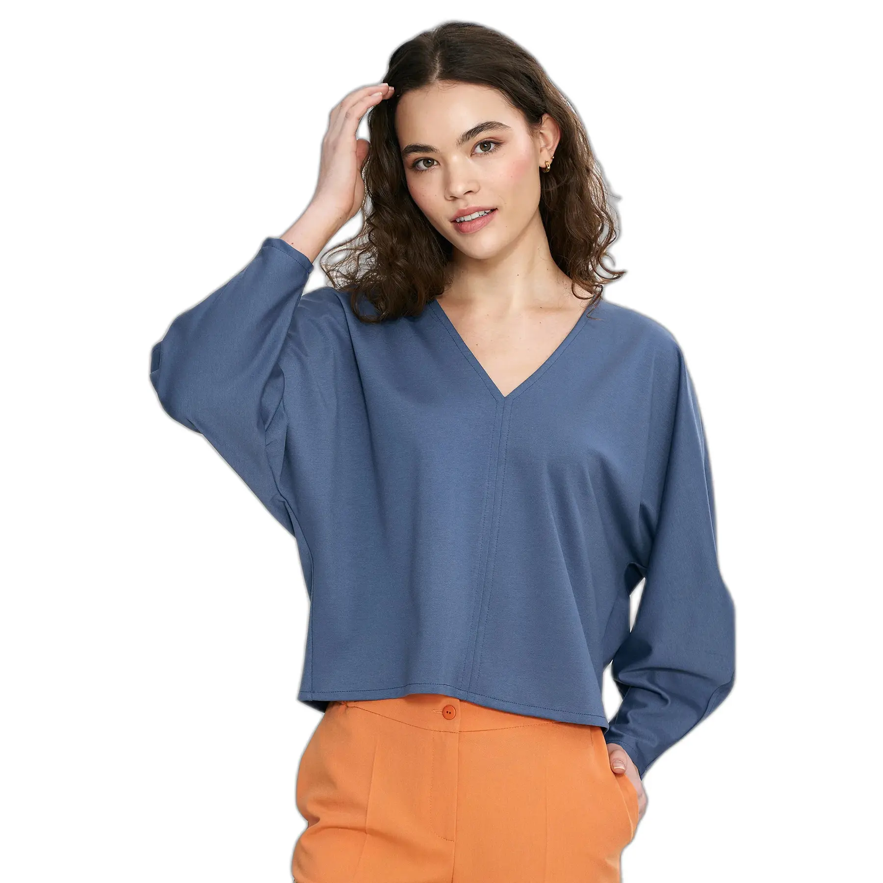 Blusa oversize con maniche a palloncino donna Nife