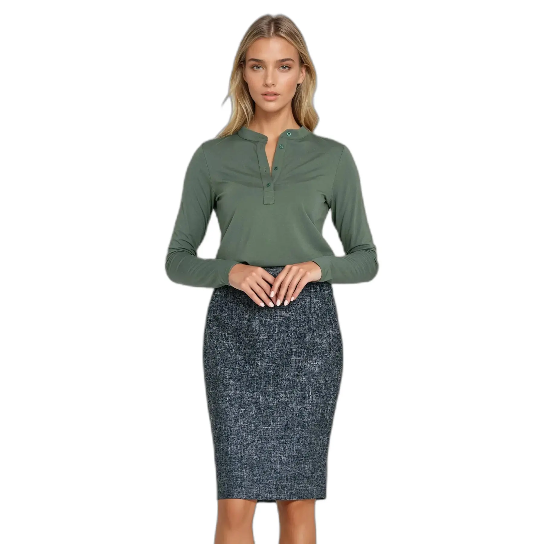 Blusa polo con colletto alto donna Nife