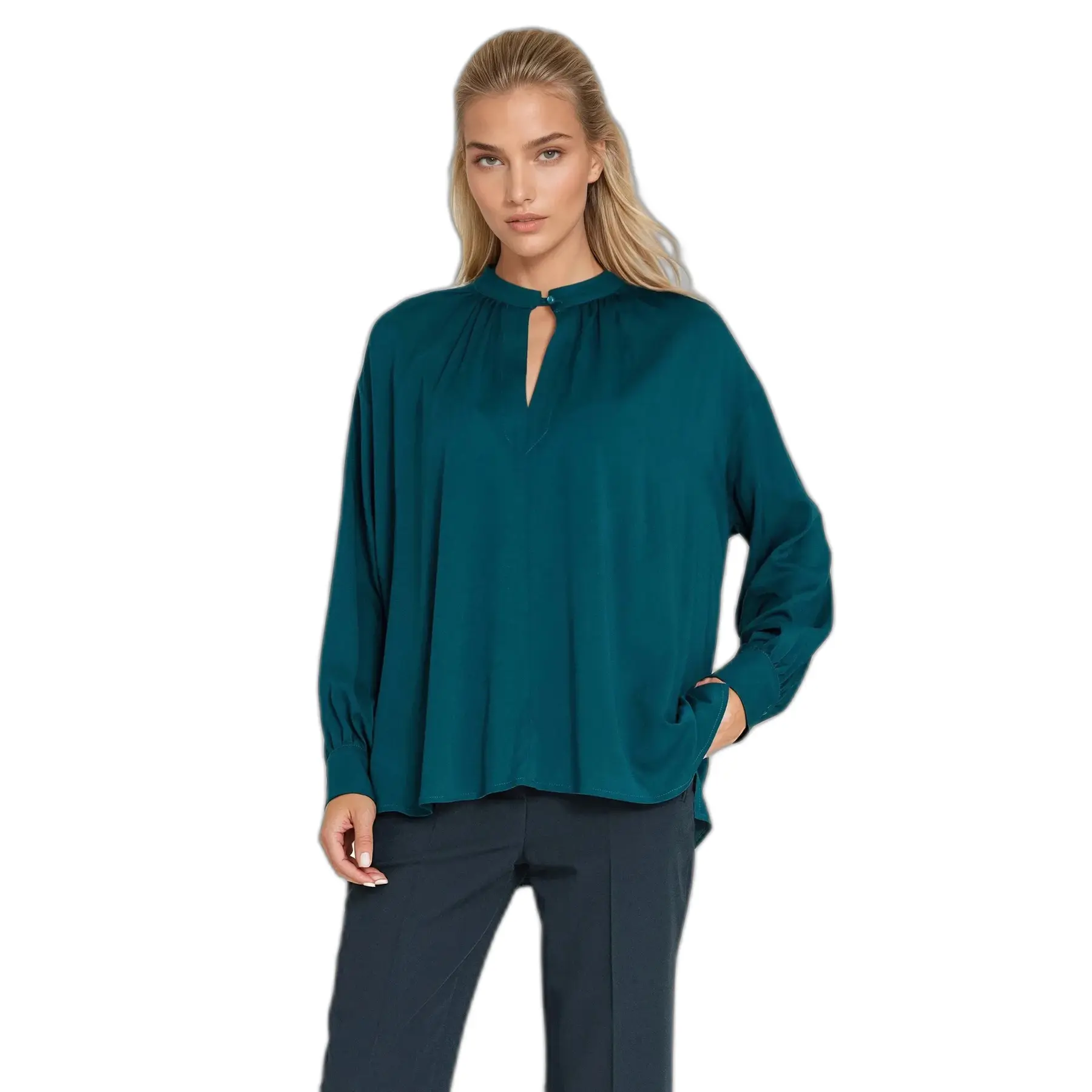 Blusa oversize con arricciature donna Nife