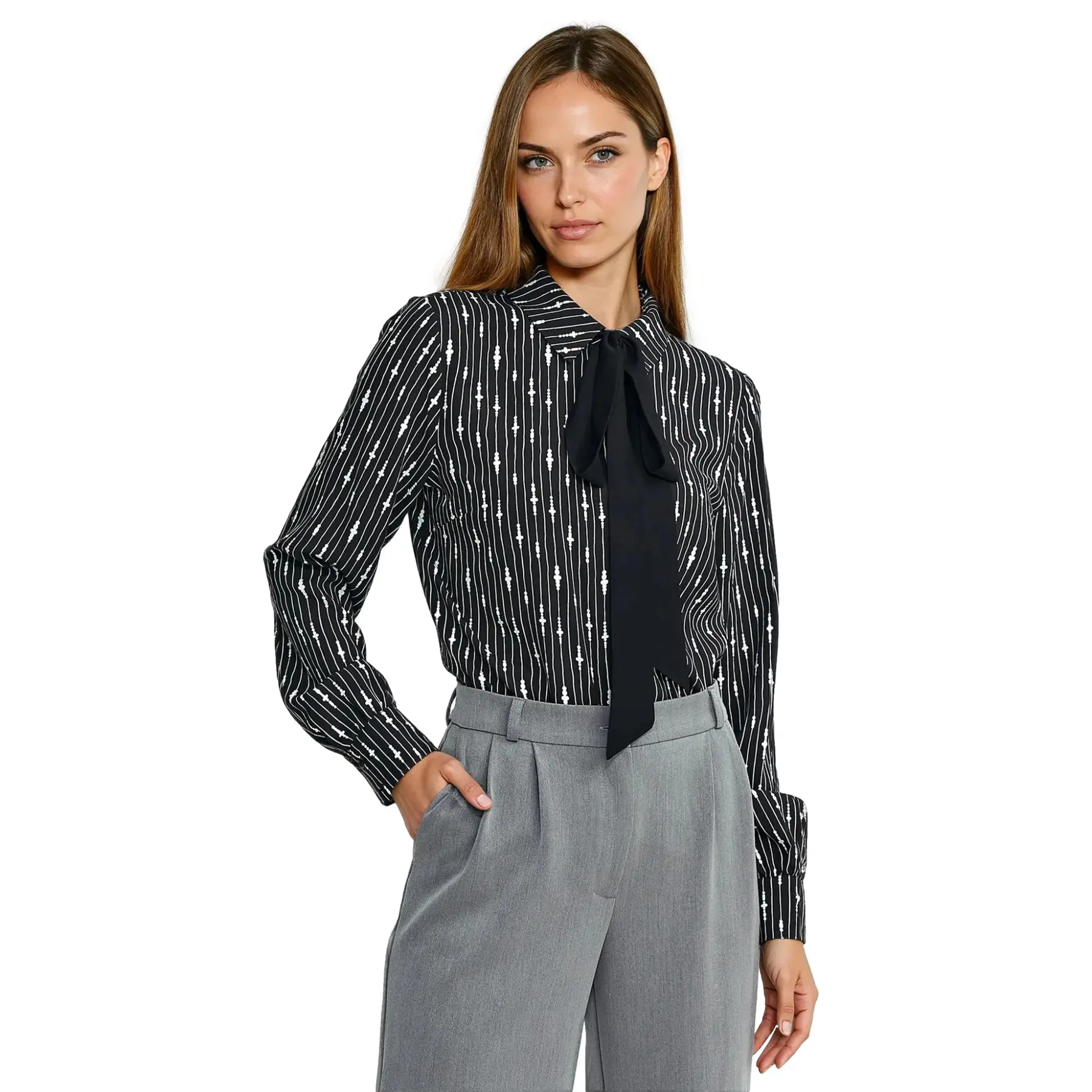 Blusa con cintura nera donna Nife