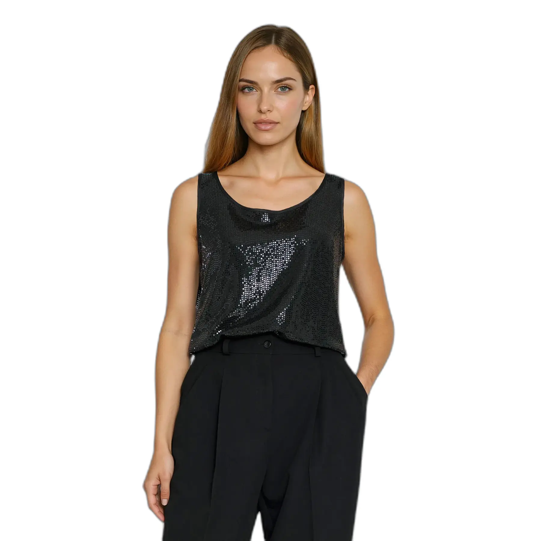 Women's tank top Nife Shiny Wide-strap