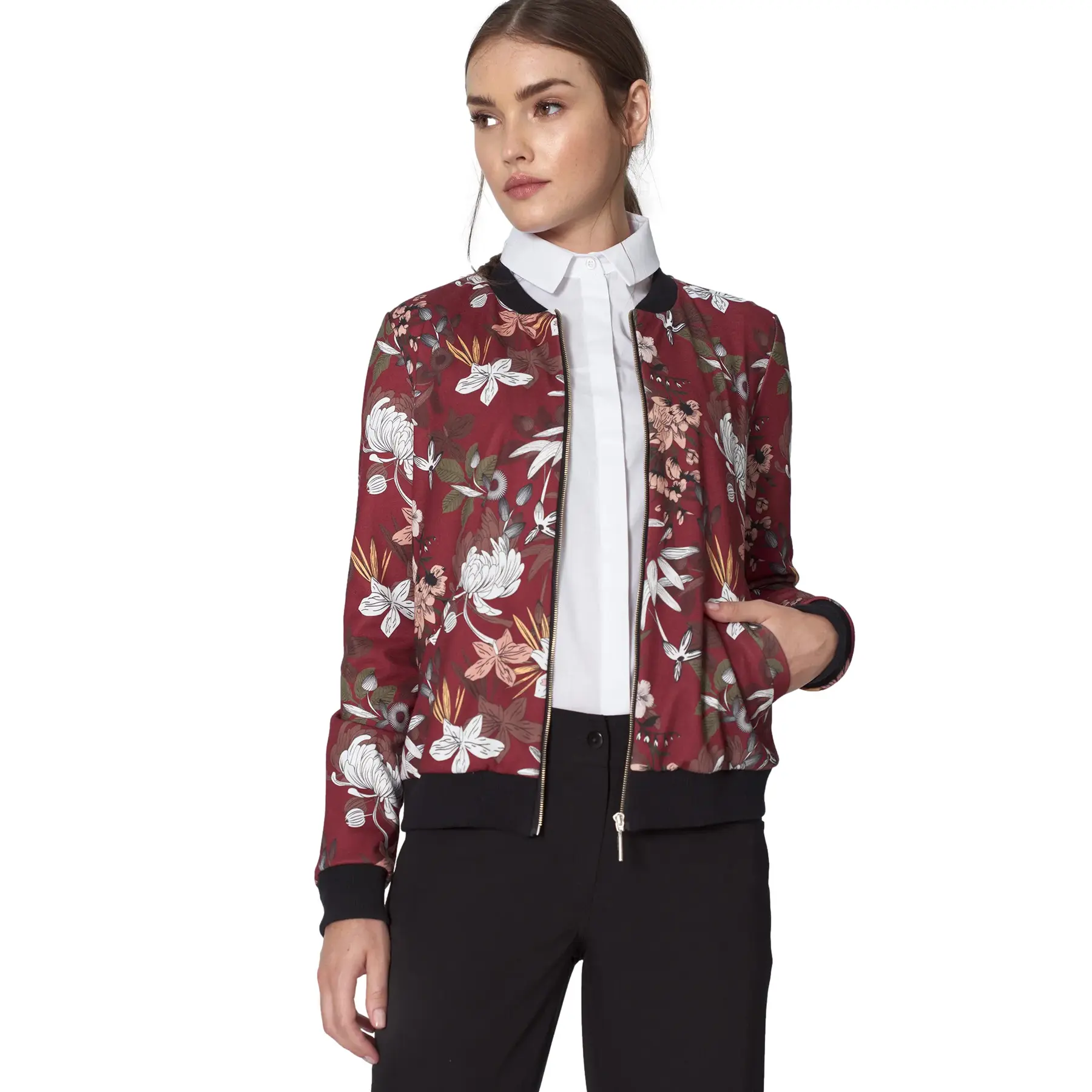 Bomber con motivo donna Nife